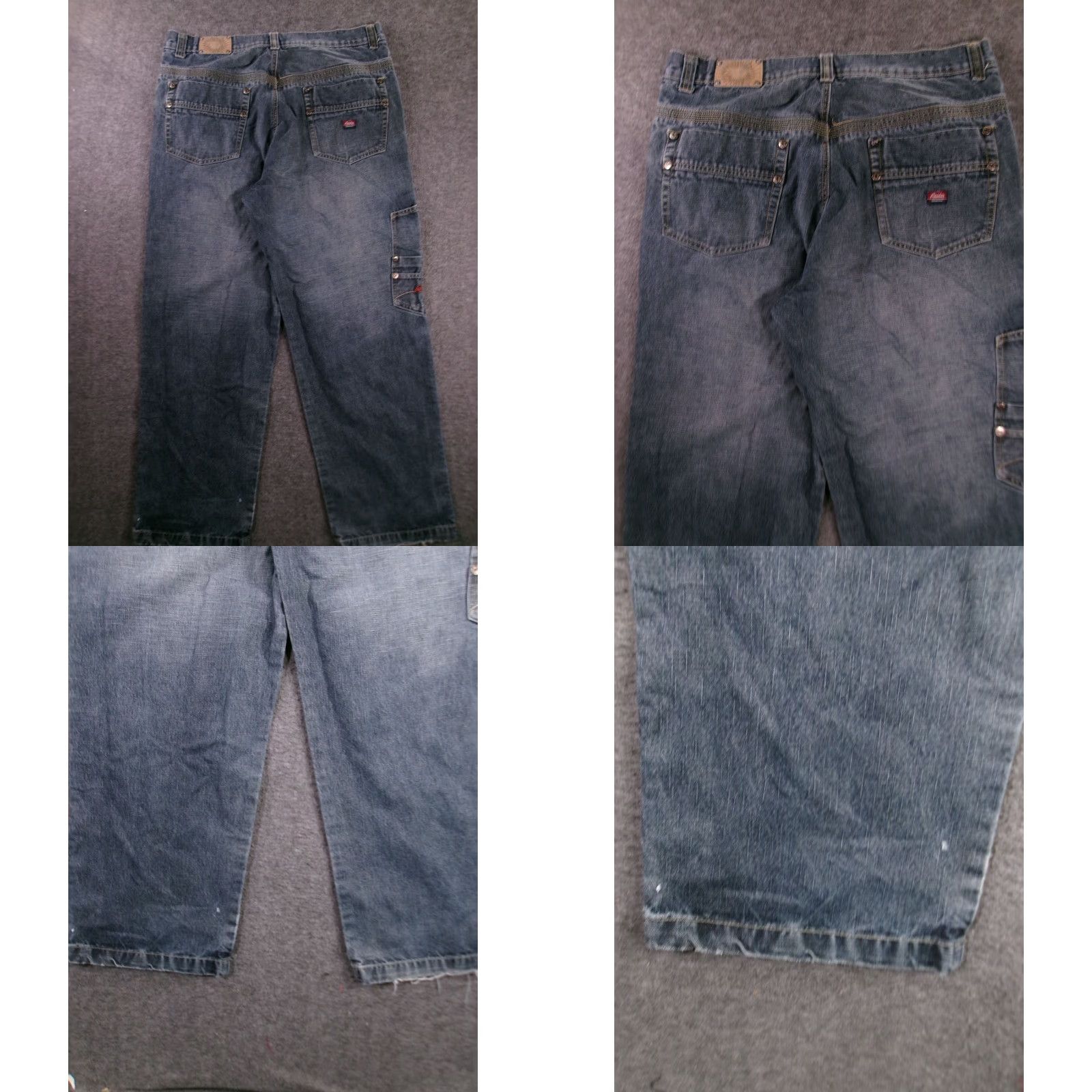 Denime Raider Jeans Mens 38 Relaxed Cargo Pocket Distressed Blue Denim Jeans Article 100% Cotton Size US 38 / EU 54 - 9 Thumbnail
