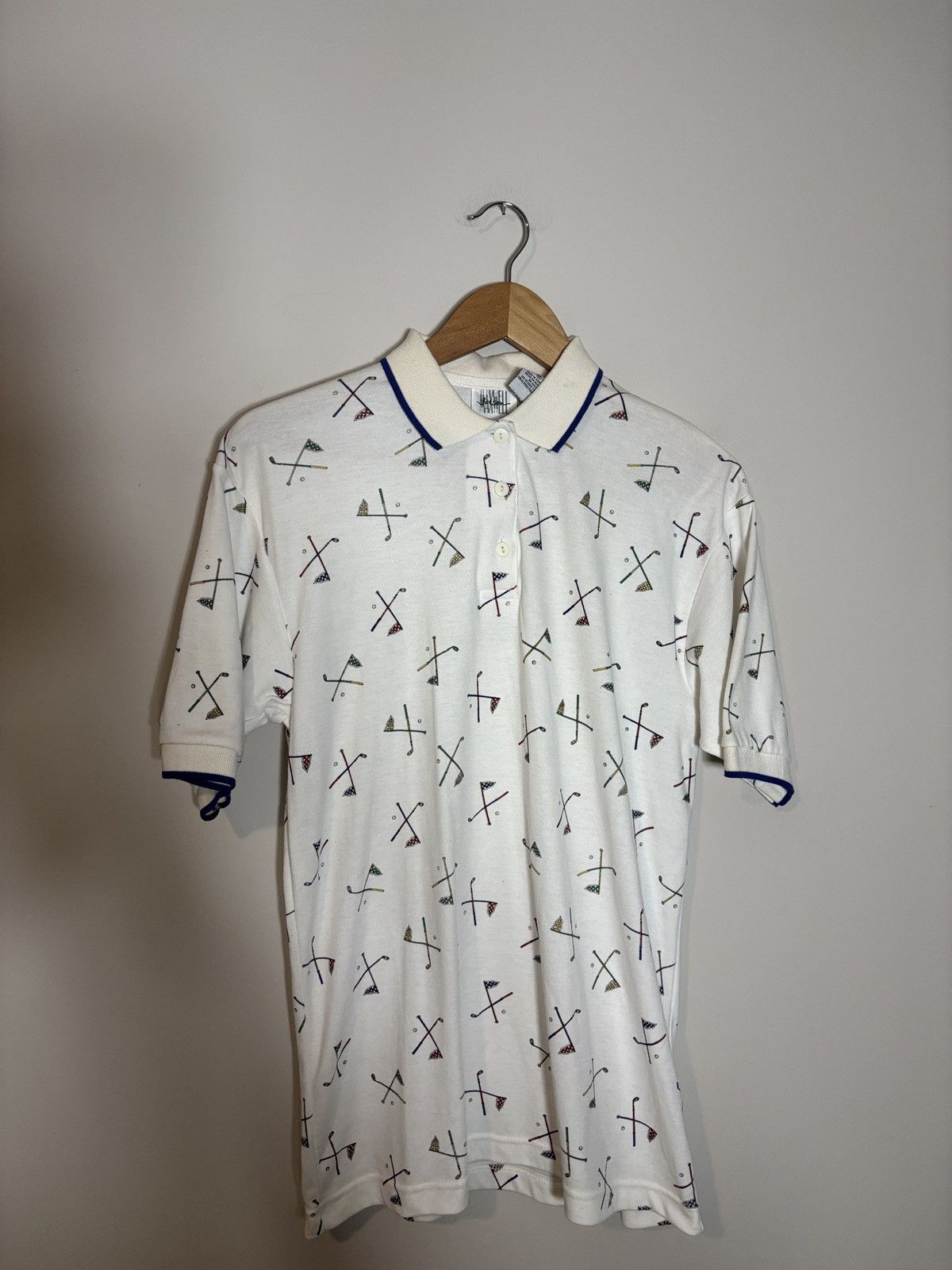 Vintage Vintage 90s Jason Maxwell All Over Print AOP Golf Polo Shirt Size US M / EU 48-50 / 2 - 1 Thumbnail