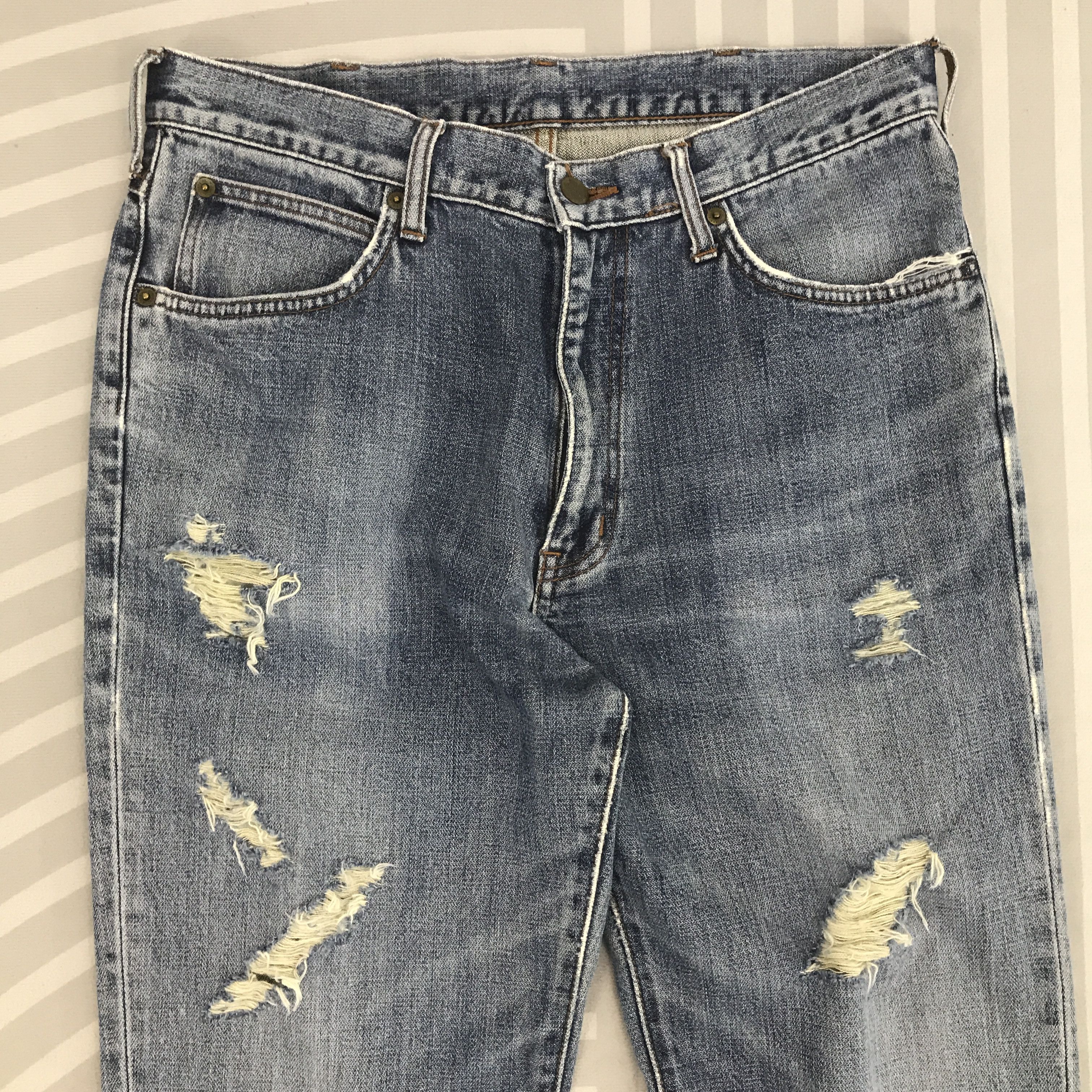 Vintage × Wrangler Flare Wrangler Distressed denim Bootcut design jeans pants Size US 31 - 2 Thumbnail