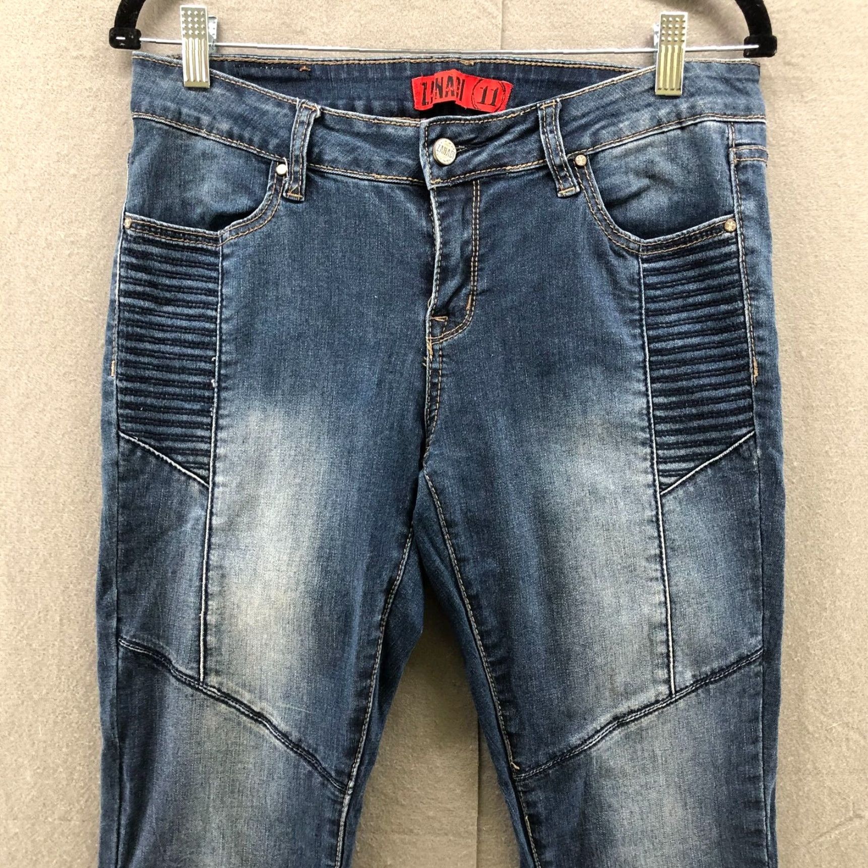 Vintage Zanadi Blue Skinny Jeans Womens Size 32 Mid Rise Stretch Rock Retro Style Size 24" / US 00 / IT 34 - 4 Thumbnail