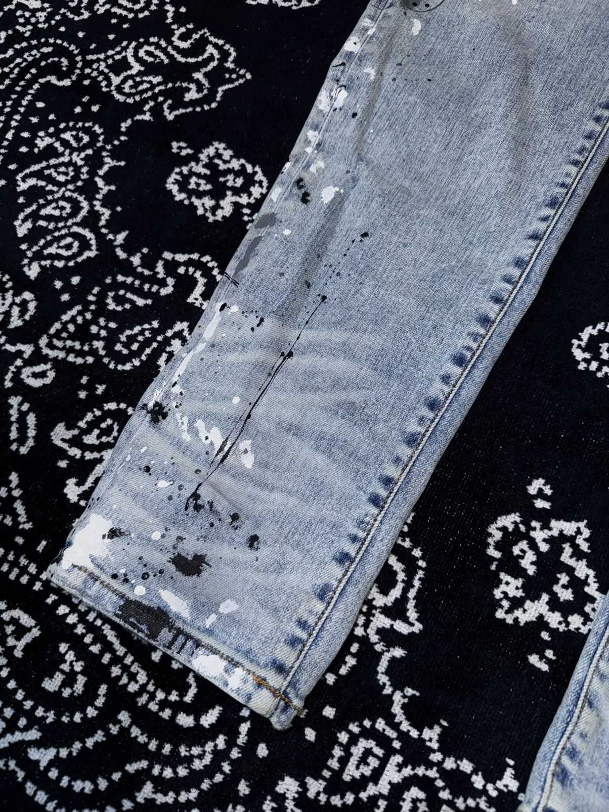 Amiri AMIRI MX1 PAINTED BLUE JEANS Size US 34 / EU 50 - 9 Thumbnail