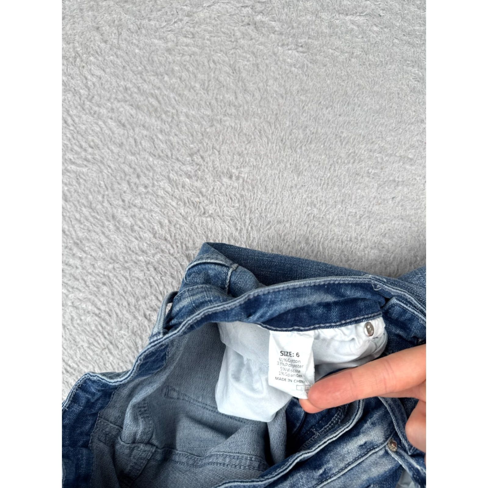 Vintage Womens Jeans Blue Denim Wide Leg Flared Distressed Mid Rise 27x28 Cotton Blend 6 Regular 5-Pocket Design Jeans Size 28" / US 6 / IT 42 - 6 Thumbnail