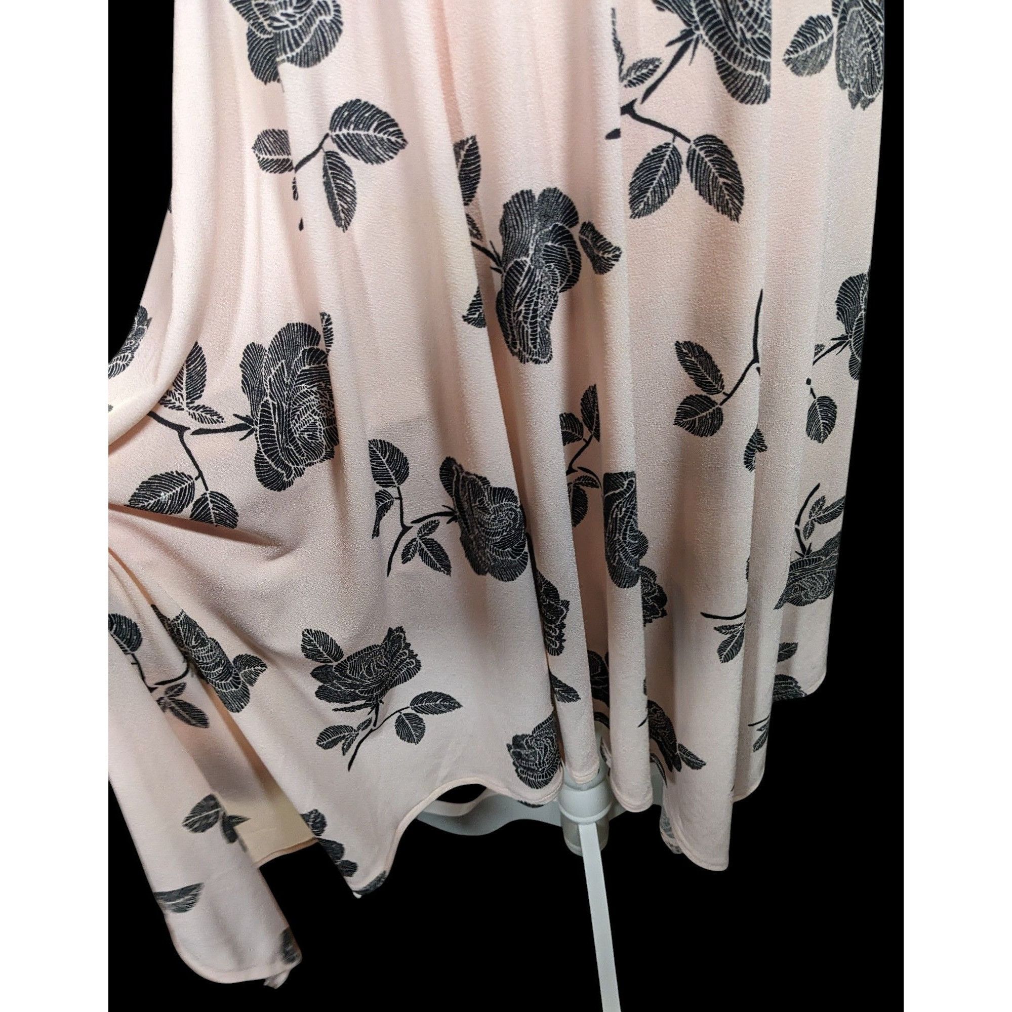 Other Candies Retro Pastel Pink And Black Floral Dress Size L / US 10 / IT 46 - 3 Thumbnail
