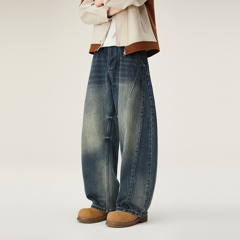 Japanese Brand Japanese retro men's straight casual washed curved jeans Size US 32 / EU 48 - 4 Thumbnail