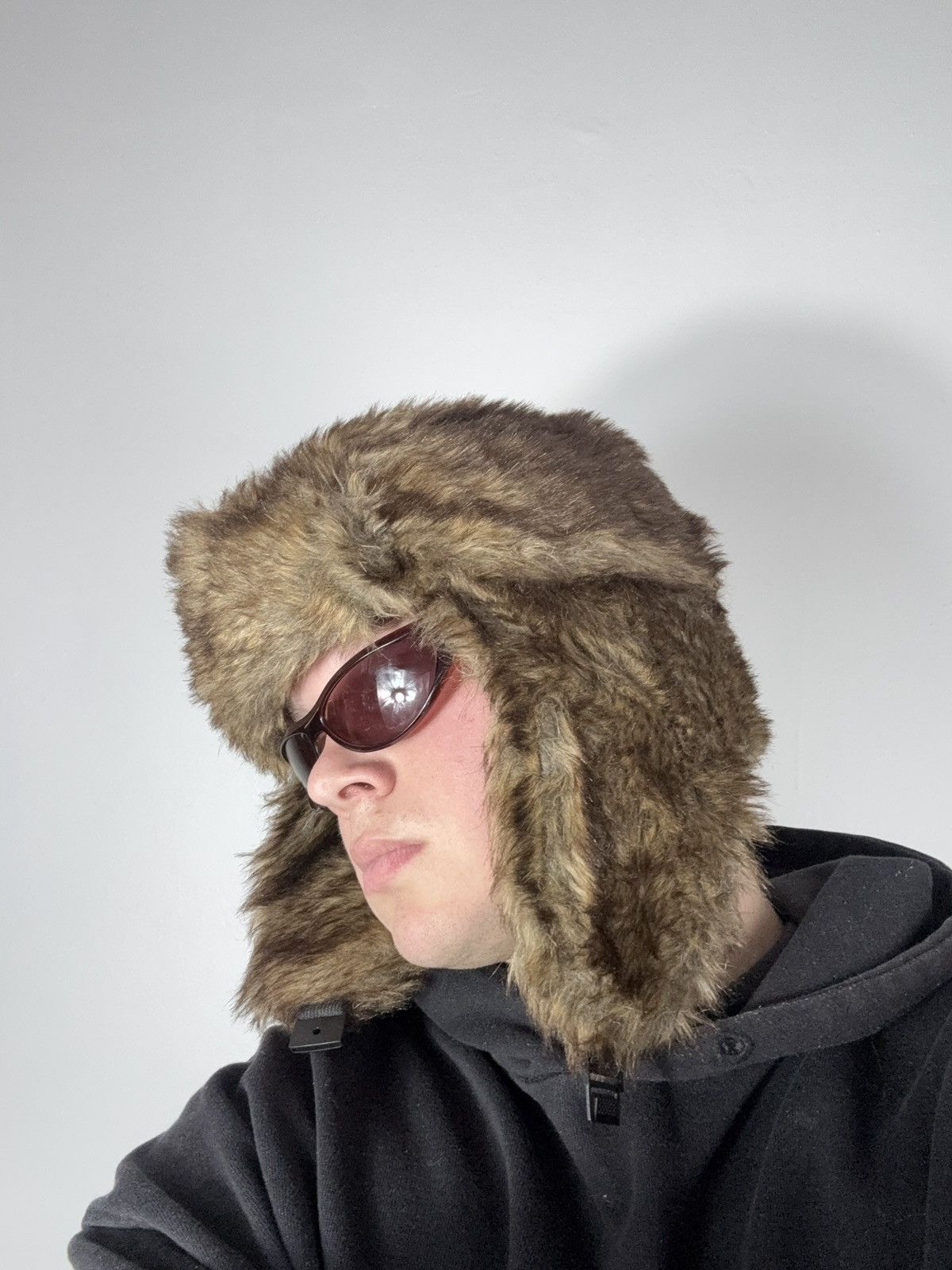 Le Grande Bleu (L.G.B.) Vintage Y2K Fuzzy Fur Ushanka Hat if six was nine LGB Style Size ONE SIZE - 8 Thumbnail
