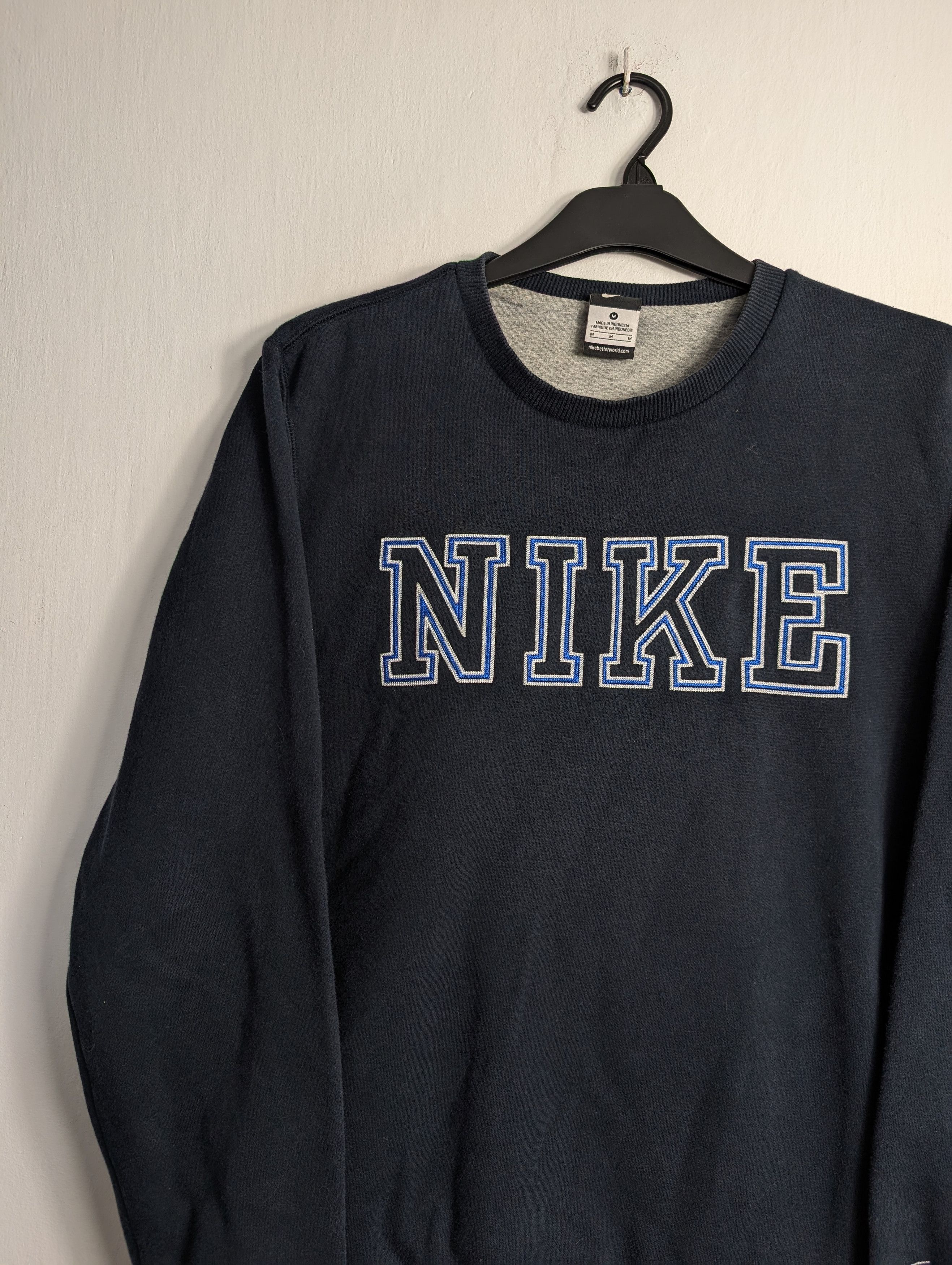 Nike Nike Navy Spellout Sweatshirt Retro Streetwear Y2K Boxy Size US M / EU 48-50 / 2 - 2 Thumbnail
