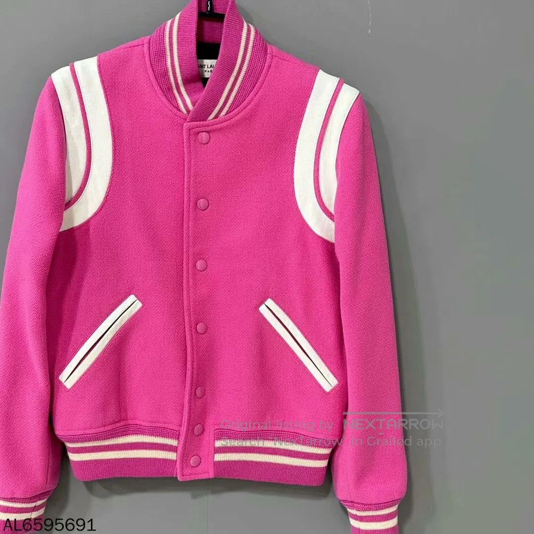 Saint Laurent Paris Pink Saint Laurent Paris Baseball Jacket. Size S / US 4 / IT 40 - 2 Thumbnail