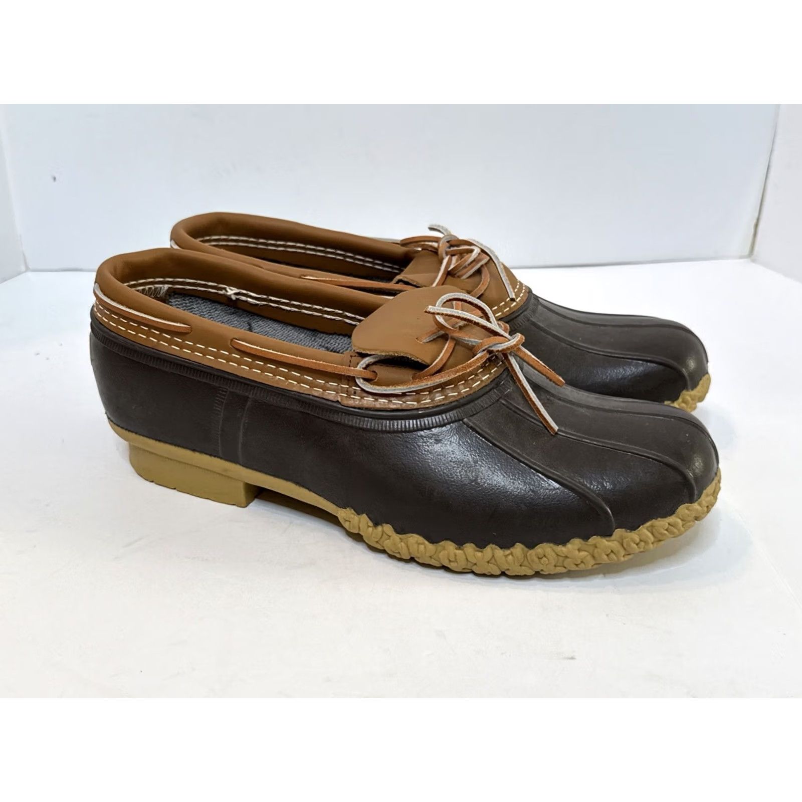 Vintage VINTAGE LL Bean Duck Boots Brown Low Rubber Moc Waterproof Leather Men's Size 12 Size US 12 / EU 45 - 2 Thumbnail