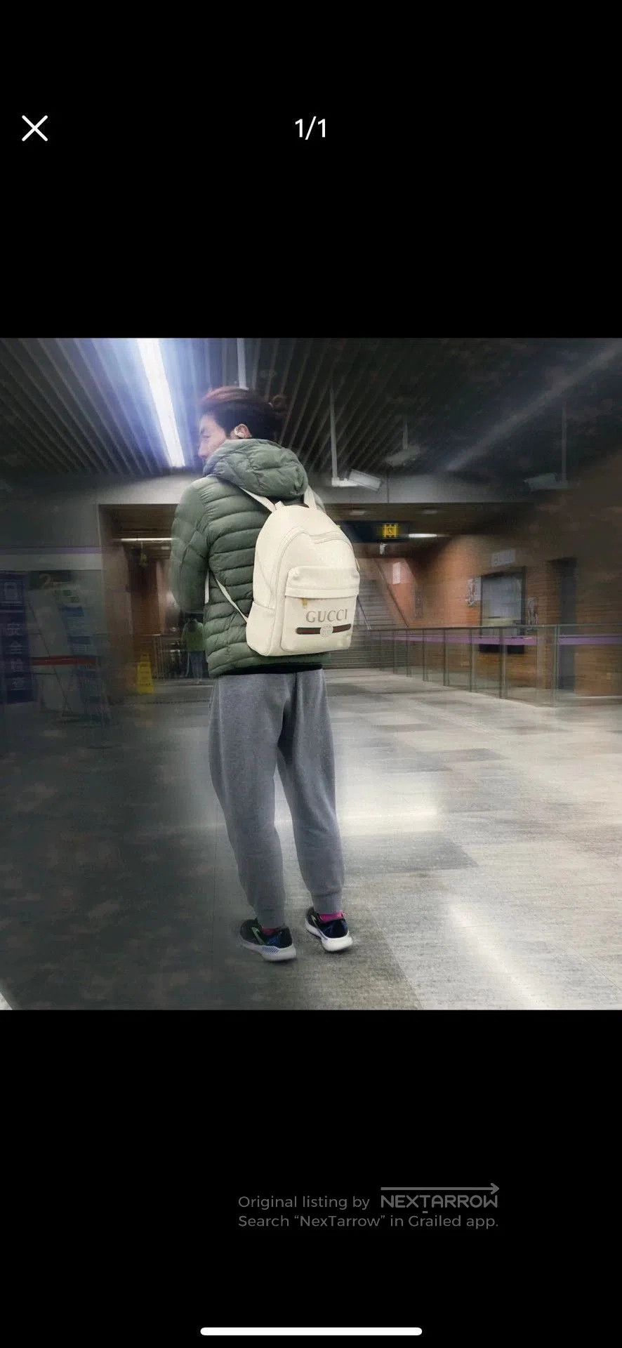 Gucci gucci white leather print backpack for unisex. Size ONE SIZE - 7 Thumbnail