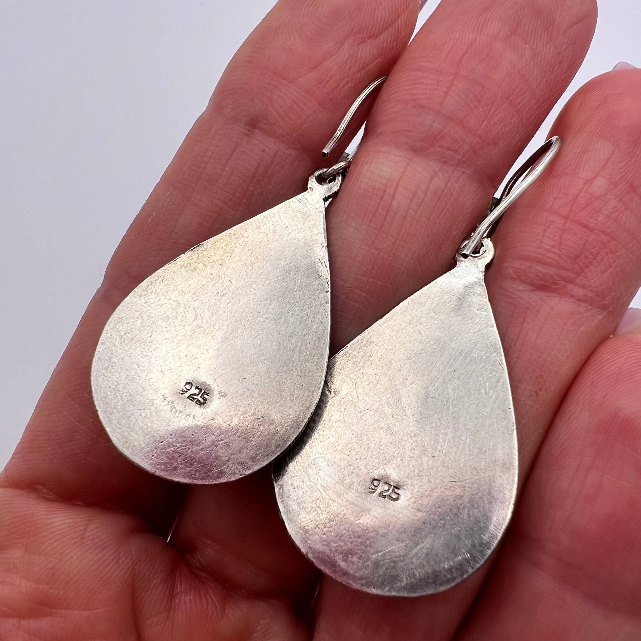 Vintage Vintage Sterling Silver 925 Gemstone Earrings 9g Size ONE SIZE - 4 Thumbnail