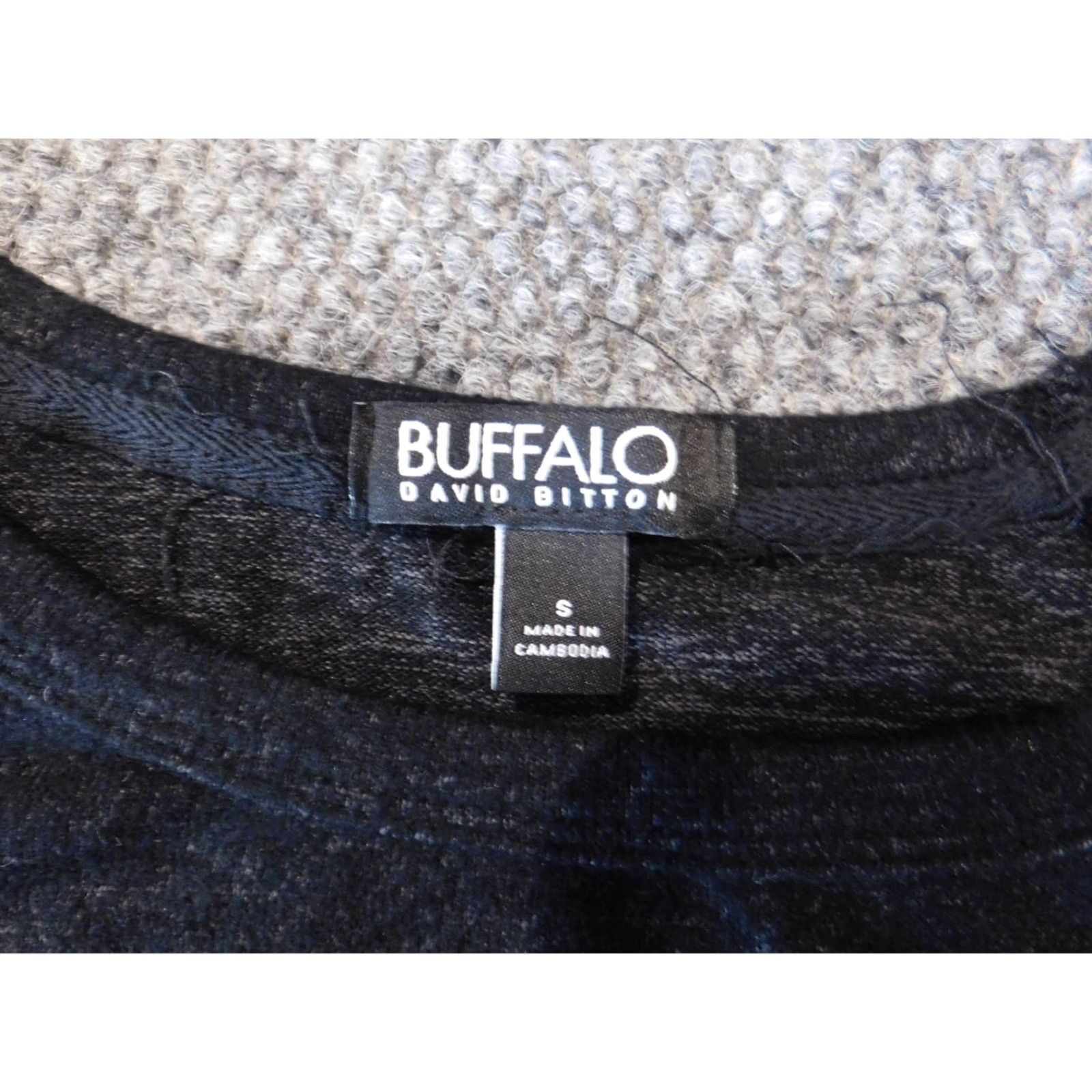 Buffalo David Bitton Buffalo Womens Sweater S Black Pullover Crewneck Knit Raglan Sleeve Long Sleeve Stretch Logo Classic Size S / US 4 / IT 40 - 4 Thumbnail