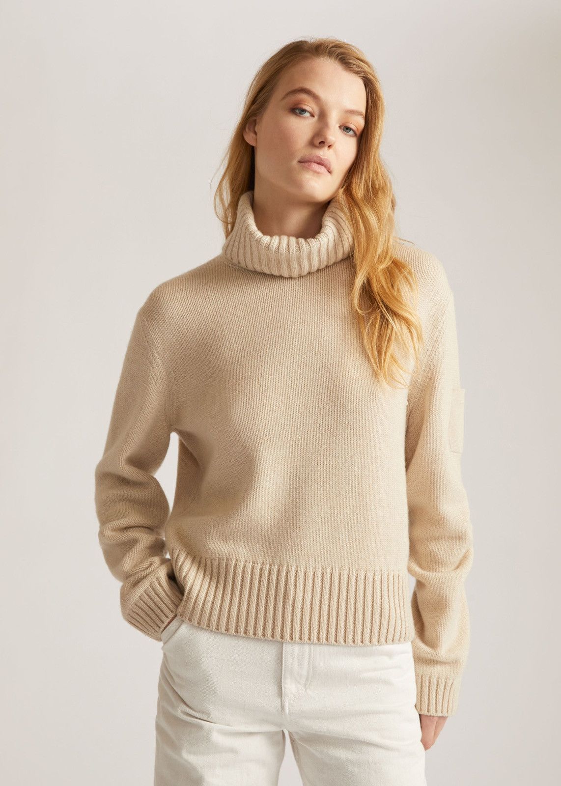 Loro Piana o1srvl11e0125 Plain Knit Cashmere Sweater in Beige Size S / US 4 / IT 40 - 3 Thumbnail