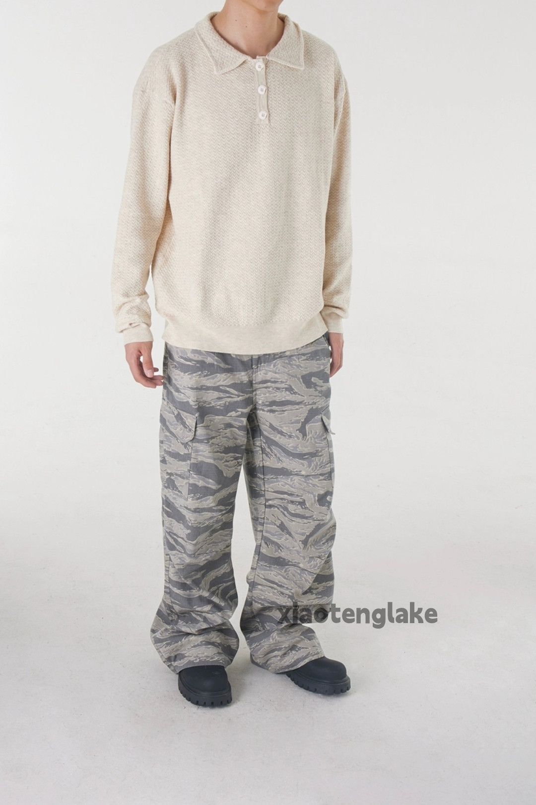 Designer × Japanese Brand × Vintage tiger camo skate hiphop loose baggy cargo pants Size US 34 / EU 50 - 4 Thumbnail