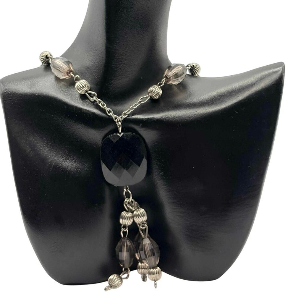 Other Silver & Black Tassel Necklace Size ONE SIZE - 1 Thumbnail