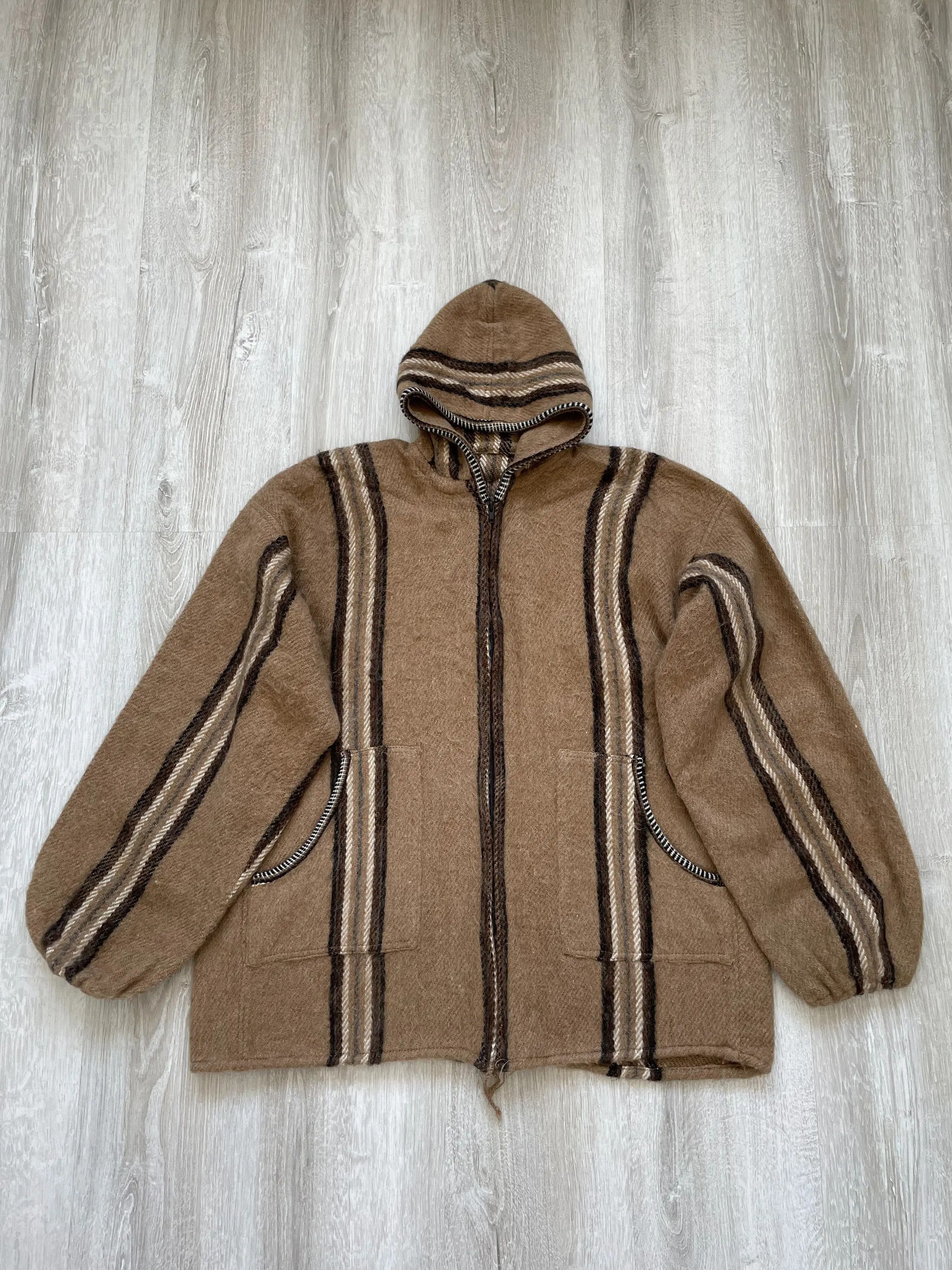 Vintage Vintage 90s Poncho knit wool hoodie Size US M / EU 48-50 / 2 - 1 Thumbnail
