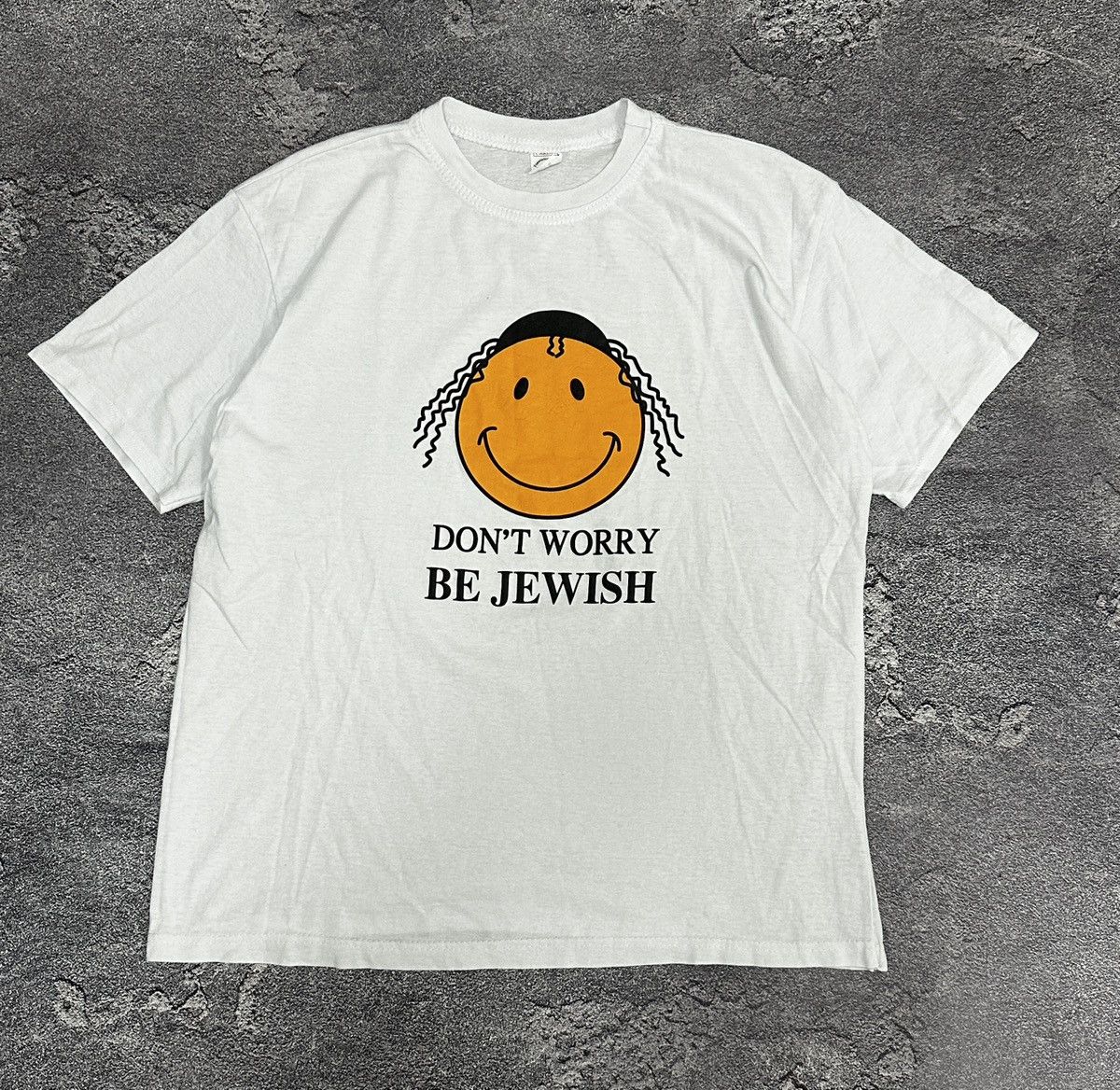 Pre-owned Humor X Vintage Humor Don't Worry Be Jewish T-shirt Y2k In White