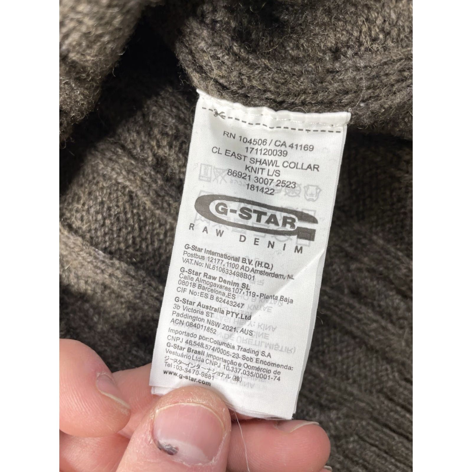G-Star G-Star CL East Shawl Collar Knit L/S Jumper Men's 2XL Wool Blend Cable Knit Jumper Size US XXL / EU 58 / 5 - 7 Thumbnail
