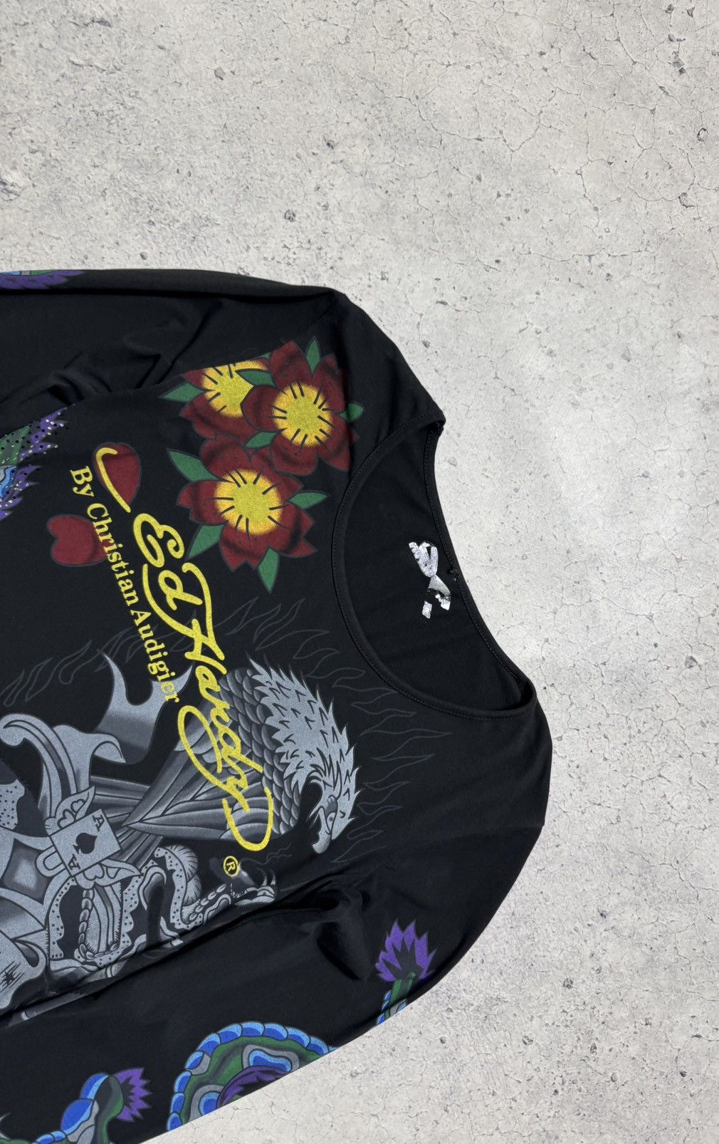 Ed Hardy Ed Hardy Christian Audigier Big Logo Over Print Longsleev Size US XS / EU 42 / 0 - 4 Thumbnail
