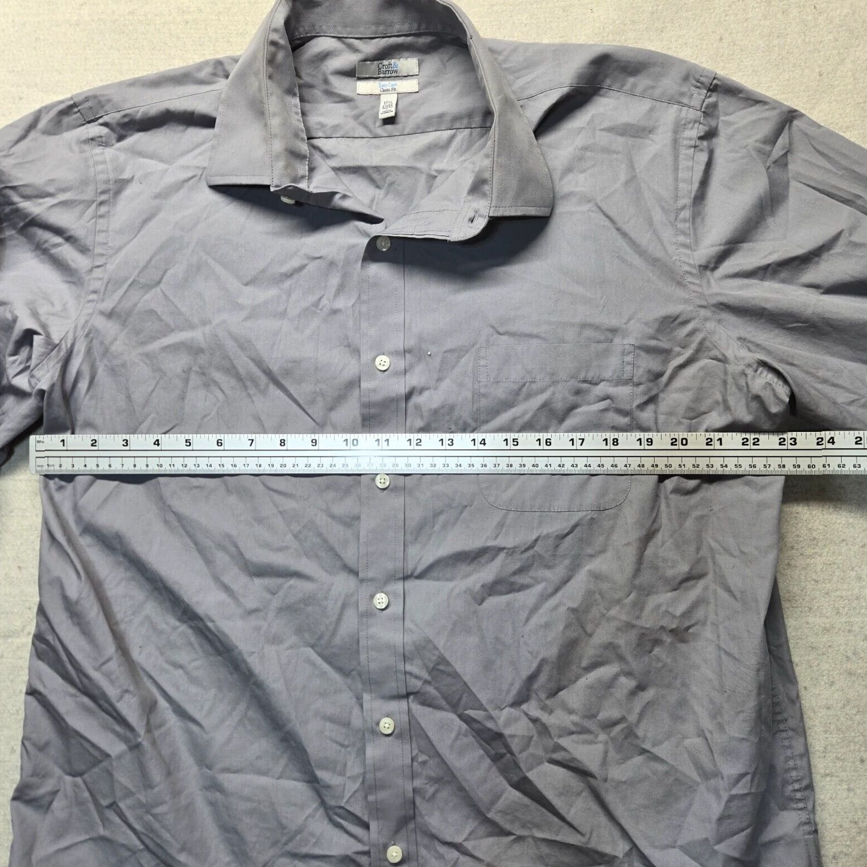 Croft & Barrow Croft & Barrow Shirt Men Adult Size 17.5 32/33 Gray Button-Up Collared Classic Fit Casual Size US XL / EU 56 / 4 - 4 Thumbnail
