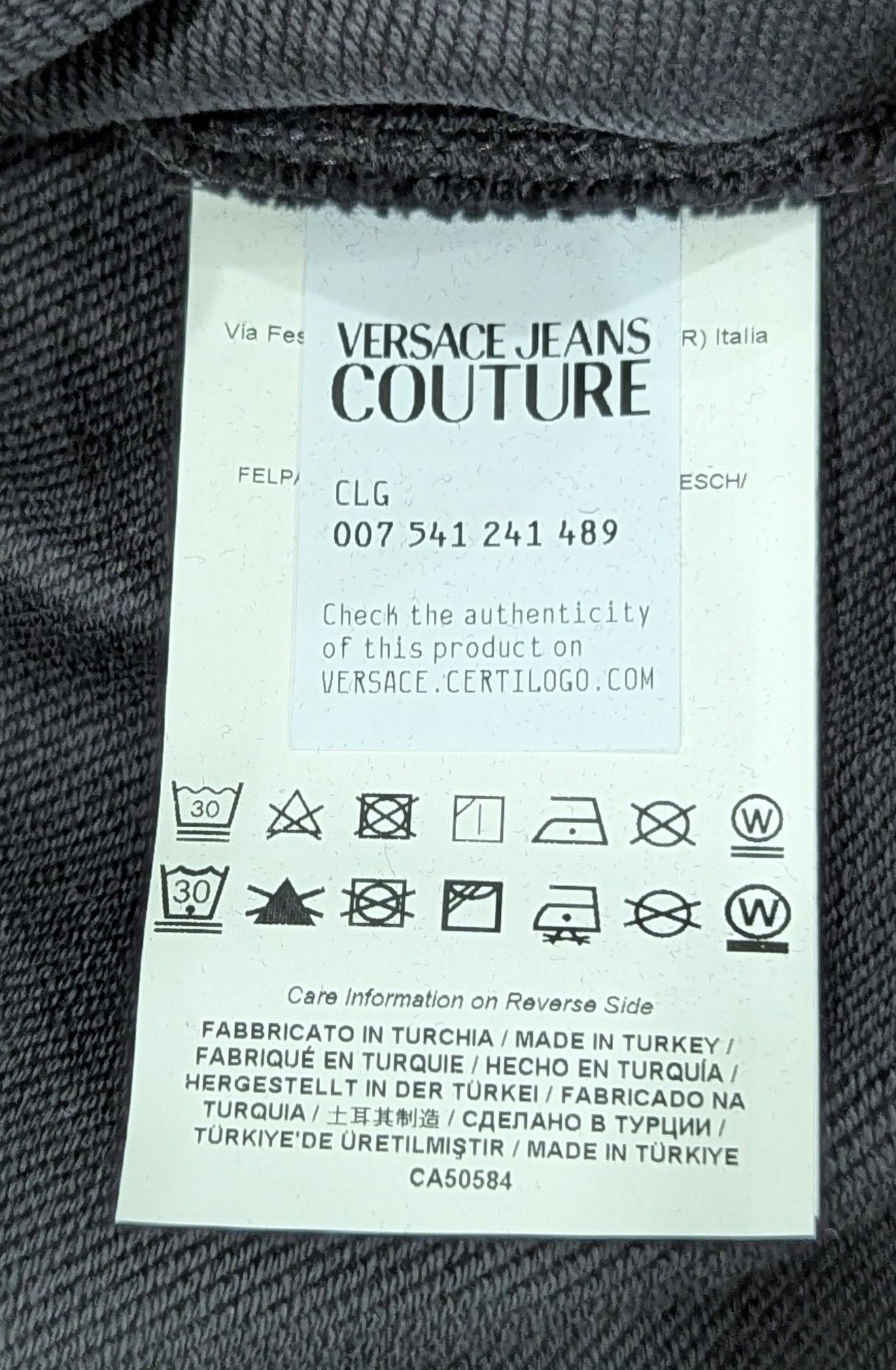 Versace Jeans Couture Versace Jeans Couture Tonal Logo Pullover Hoodie Black L Size US L / EU 52-54 / 3 - 4 Thumbnail