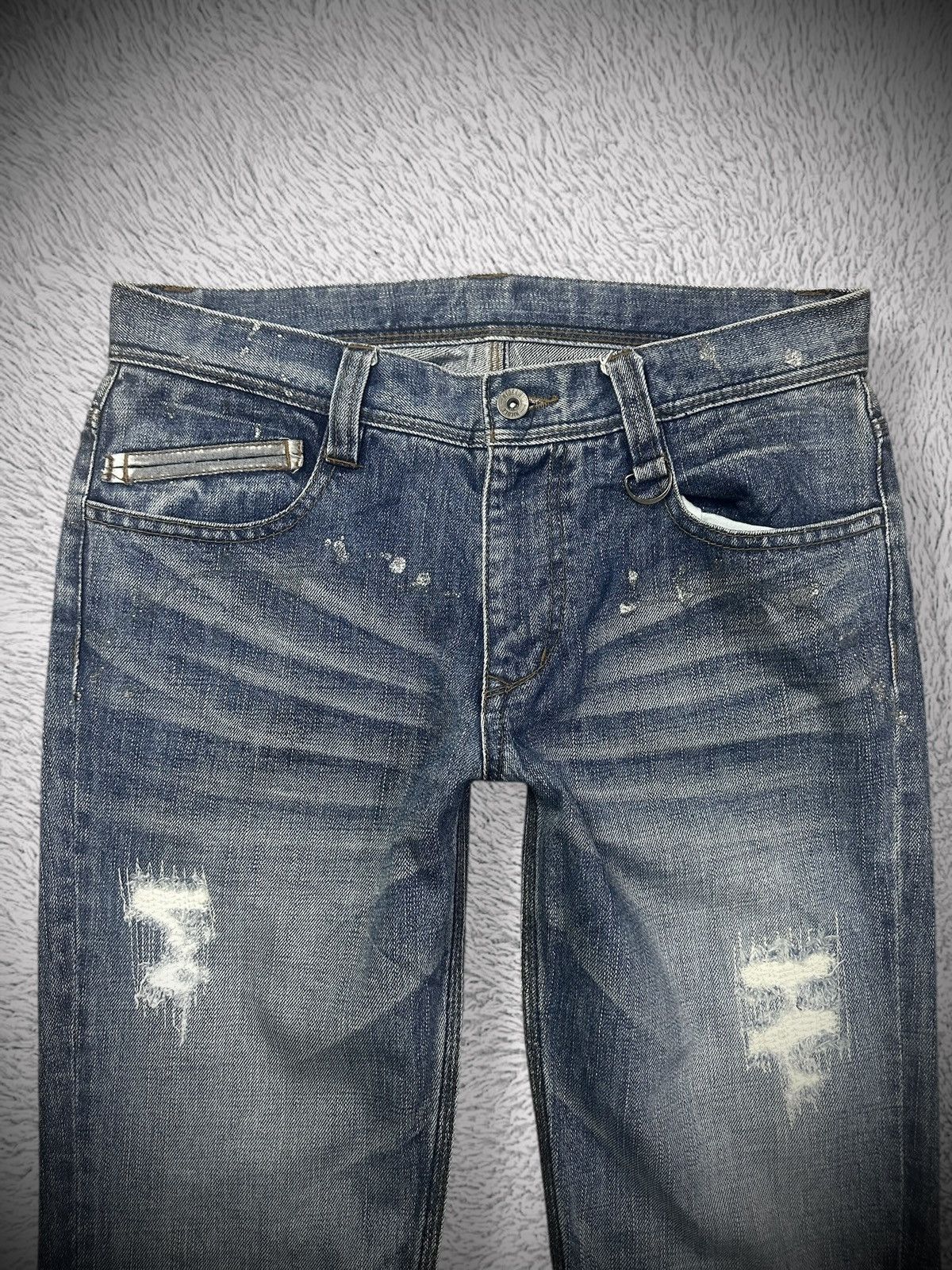 Japanese Brand 💥rare💥 nicole hideways distressed silver splatter denim Size US 31 - 3 Thumbnail