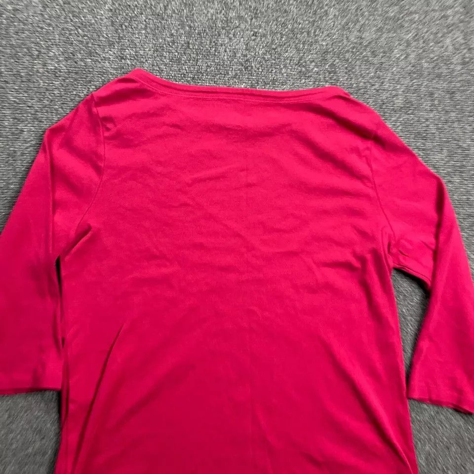 Chicos Chico's Top Women's 2 Pink 3/4 Sleeve Casual Pullover Cotton Size XS / US 0-2 / IT 36-38 - 5 Thumbnail