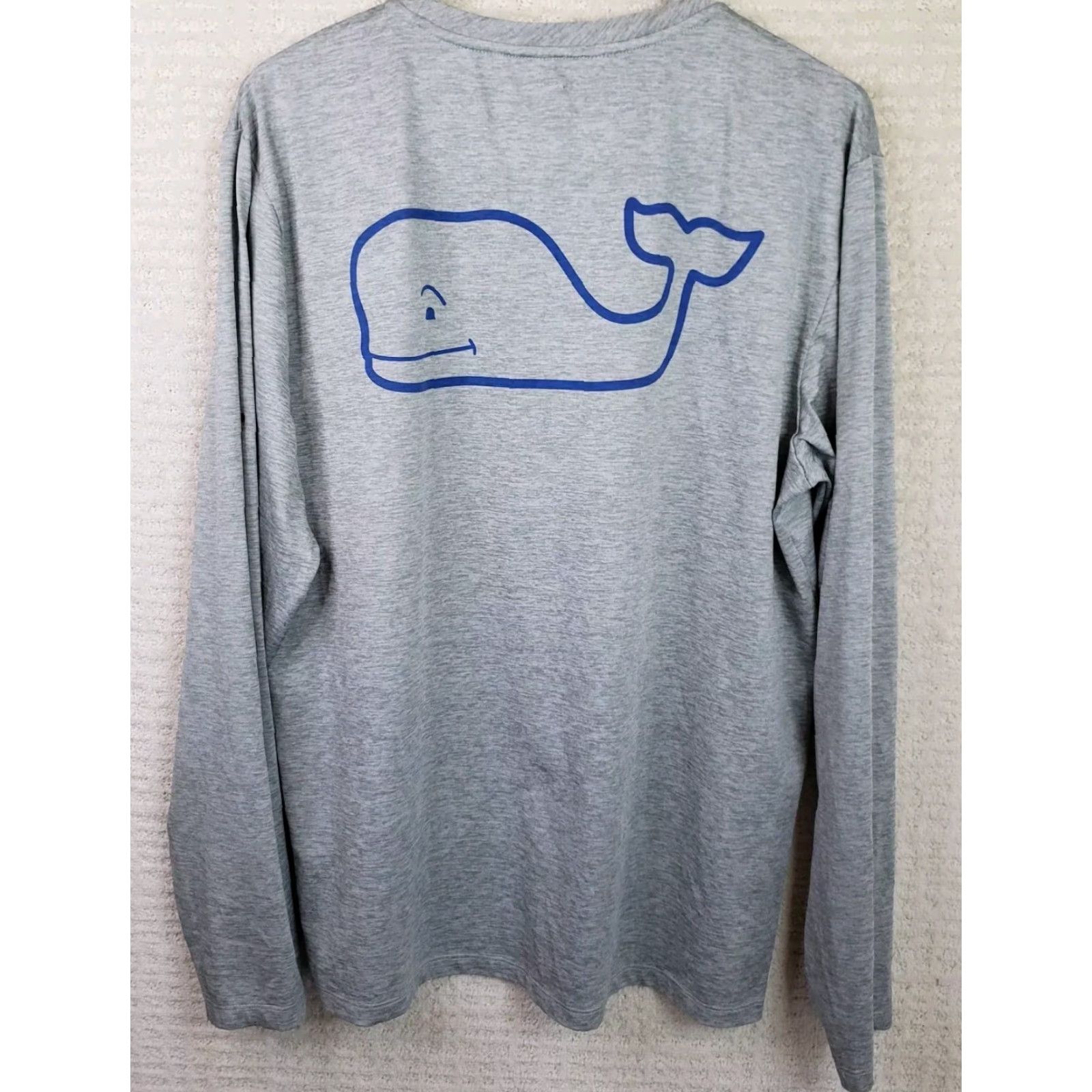 Vineyard Vines Vineyard Vines Men's M Gray Whale Logo Long Sleeve Tee Stretchy Polyester Spandex Shirt Size US M / EU 48-50 / 2 - 6 Thumbnail