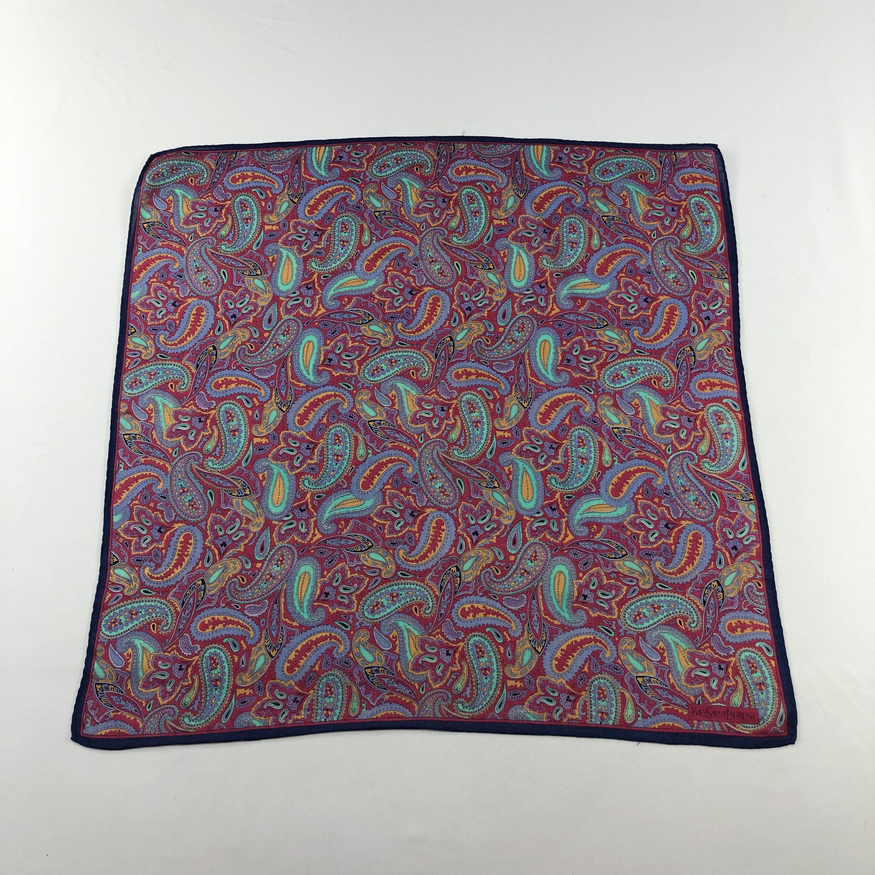 Yves Saint Laurent YSL Paisley Handkerchief Neckerchief Bandana H3064 Size ONE SIZE - 1 Thumbnail
