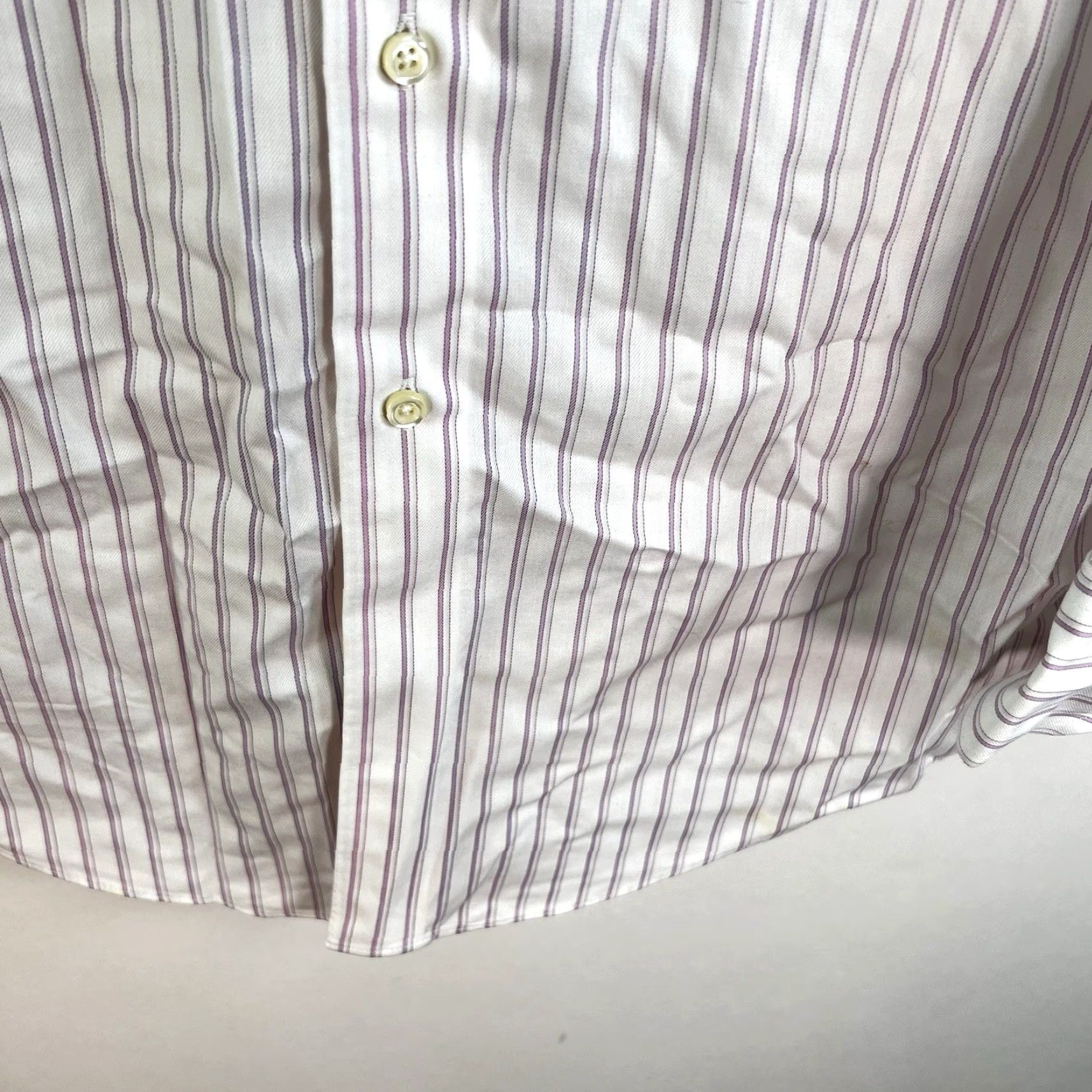 Brooks Brothers VINTAGE Brooks Brothers 346 Slim Fit Striped Button-Up Shirt Mens 16.5 White/Purple Business Casual Party Size US L / EU 52-54 / 3 - 4 Thumbnail