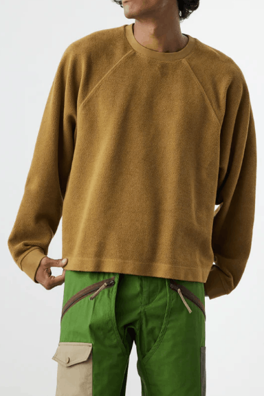Acne Studios Farmy Teddy Crew Sweat, Dusty Green Size US M / EU 48-50 / 2 - 8 Thumbnail