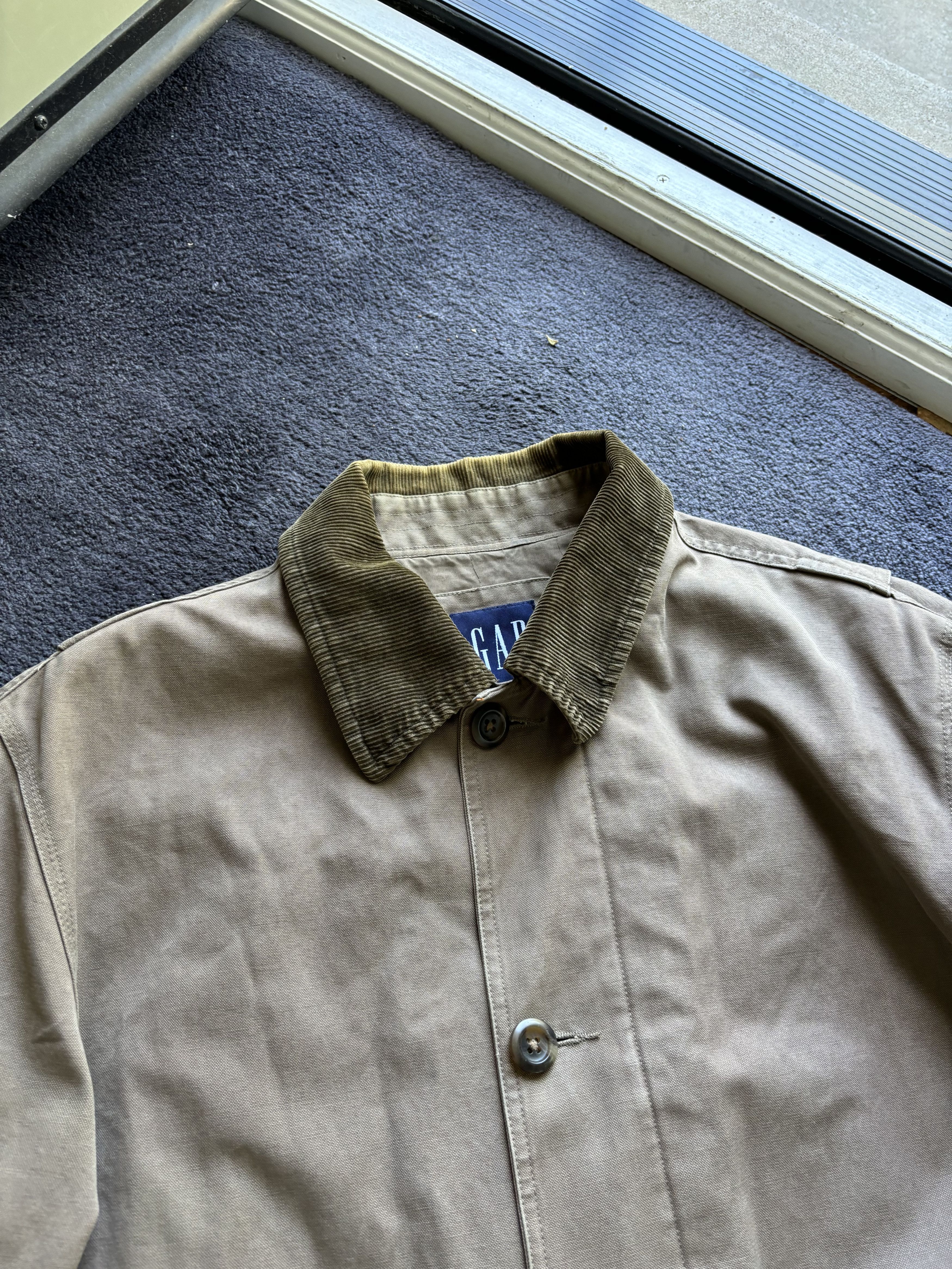 Gap × Vintage 1990s Vintage GAP Chore Coat Quilt Lined Canvas Corduroy Size US L / EU 52-54 / 3 - 7 Thumbnail