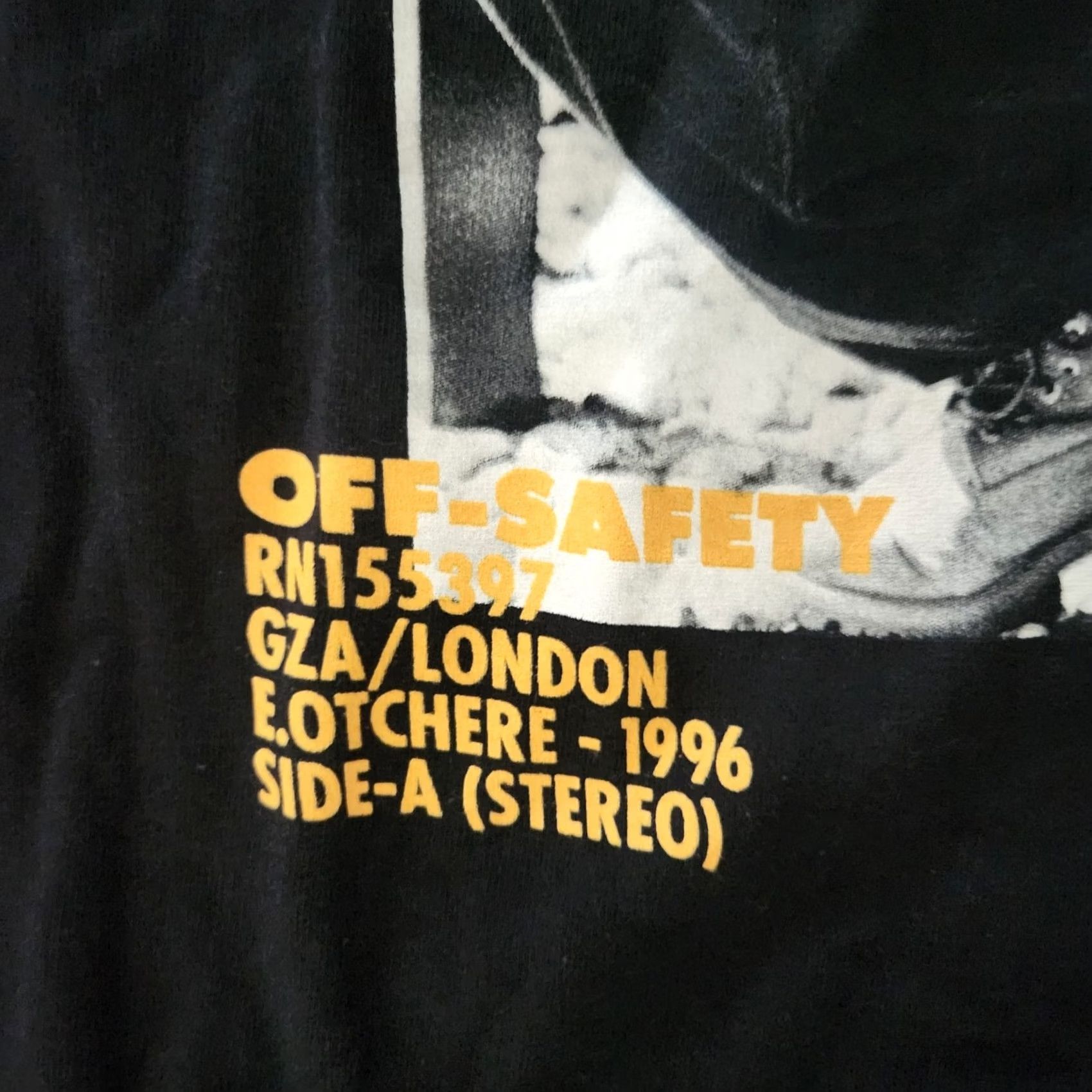 Vintage Off Safety Wu Tang Clan GZA T-Shirt Tee Black Hip Hop Small 2018 London Size US M / EU 48-50 / 2 - 3 Thumbnail