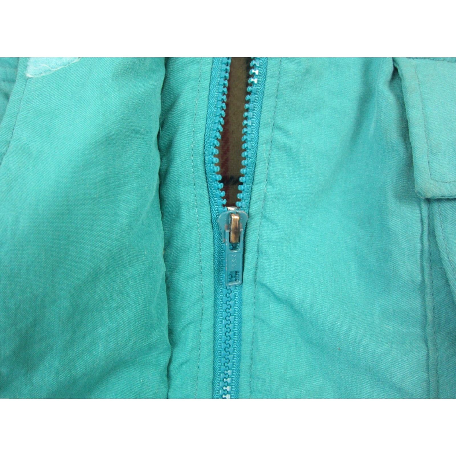 Vintage VINTAGE Woolrich Jacket Womens L Blue Solid Zip Parka 90s Wool Lining Size L / US 10 / IT 46 - 7 Thumbnail