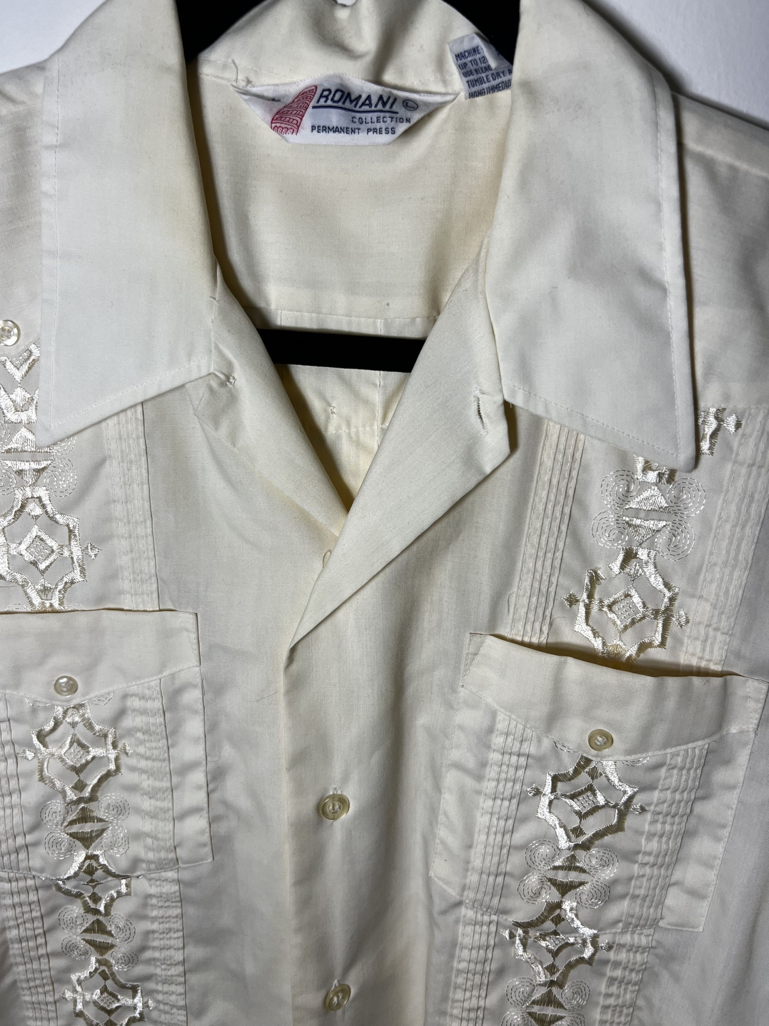 Vintage Vintage 70's Romani Collection Permanent Press Button Up Size US L / EU 52-54 / 3 - 2 Thumbnail