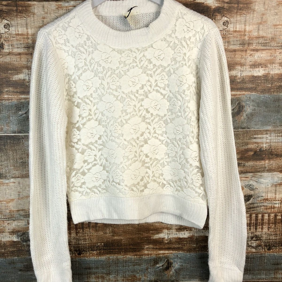 GU × Homespun Knitwear GU japan art vintage White Knitwear #A1829 Size M / US 6-8 / IT 42-44 - 3 Thumbnail