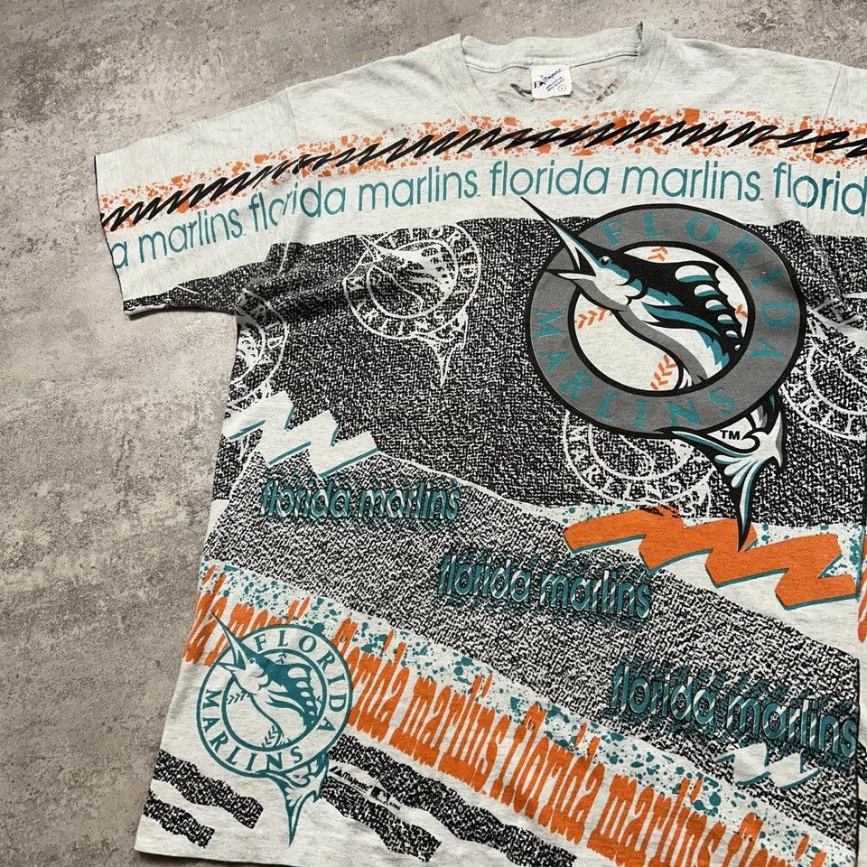 MLB × Majestic × Vintage FLORIDA MARLINS MAJESTIC 1992 AOP T-SHIRT ALL OVER PRINT Size US L / EU 52-54 / 3 - 3 Thumbnail