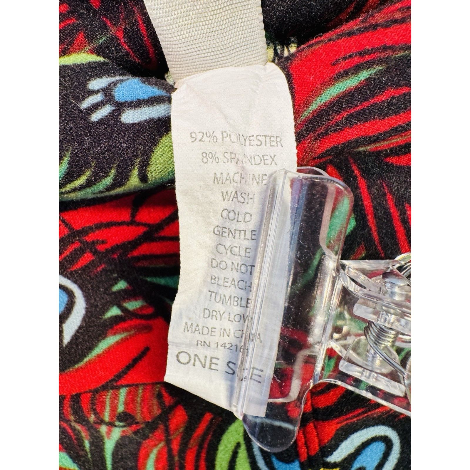 Other LuLaRoe Leggings OS One Size RED PEACOCK FEATHERS Used Condi Size 29" - 8 Thumbnail