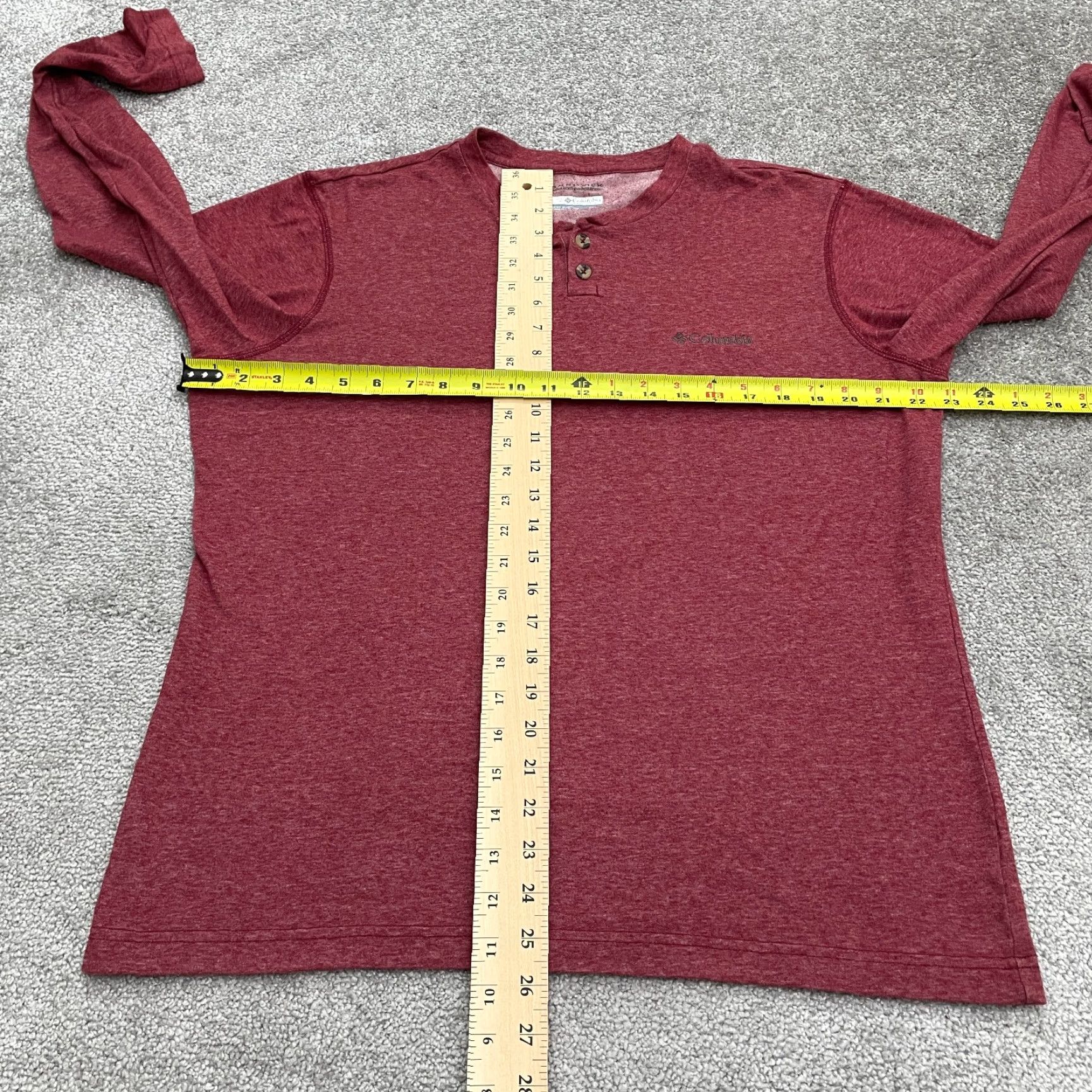 Vintage Columbia Omni Wick Shirt Men Medium Red Long Sleeve Henley Sports Outdoor Active Casual Size US M / EU 48-50 / 2 - 5 Thumbnail