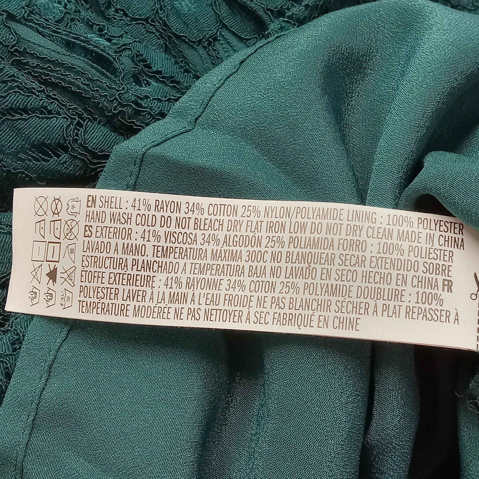 & Other Stories Forever 21 Exclusive Lace Dress M Emerald Green Lined Zip Size M / US 6-8 / IT 42-44 - 7 Thumbnail