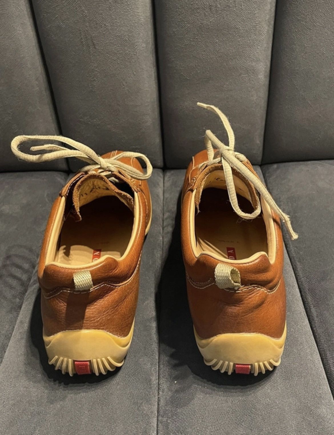 Prada Vintage Prada Men's Tan Brown Leather Lace Up Casual Shoes Size US 11 / EU 44 - 6 Thumbnail