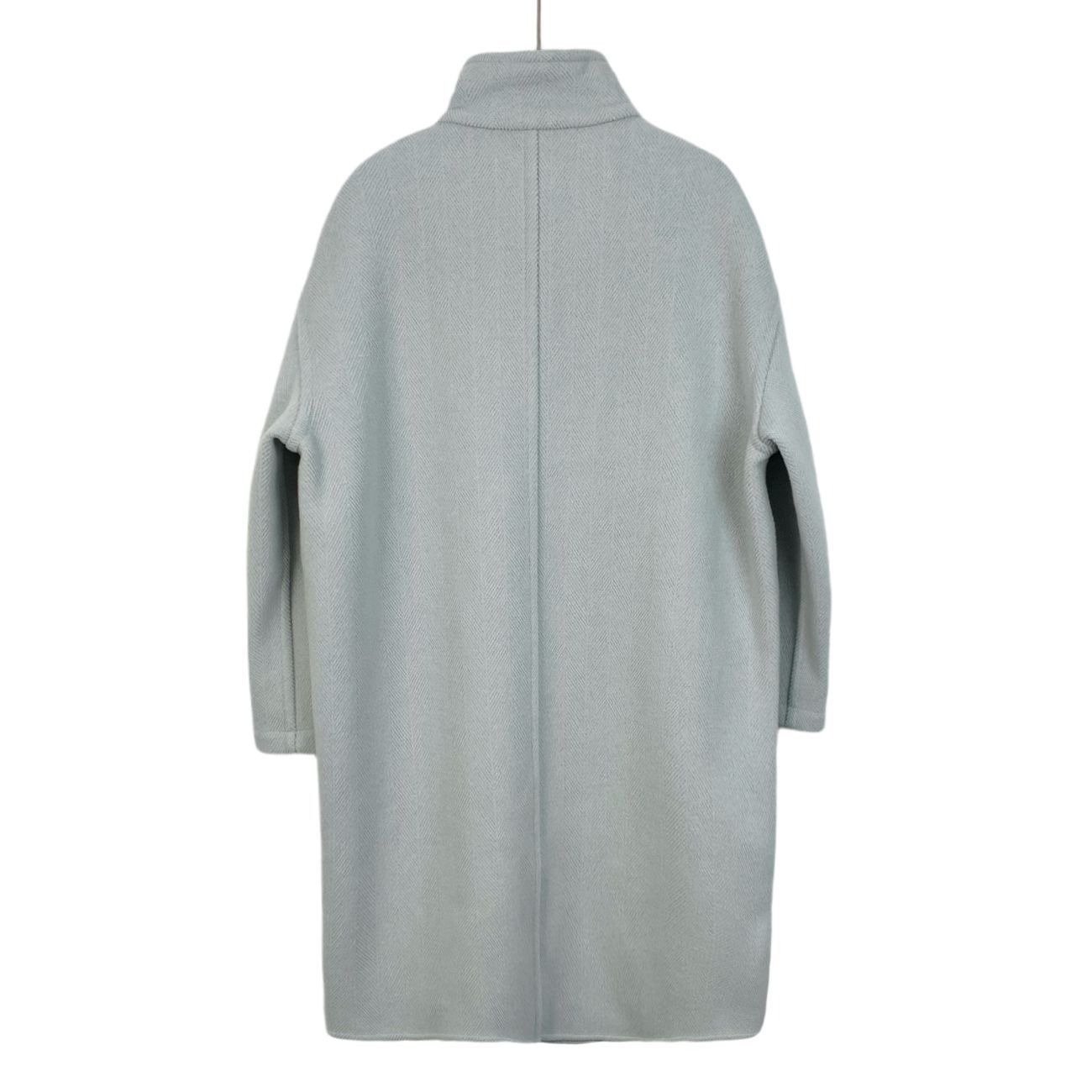 Hermes Hermès Paris Light Blue Wool Single-Breasted Coat 36 XS New Size XS / US 0-2 / IT 36-38 - 7 Thumbnail