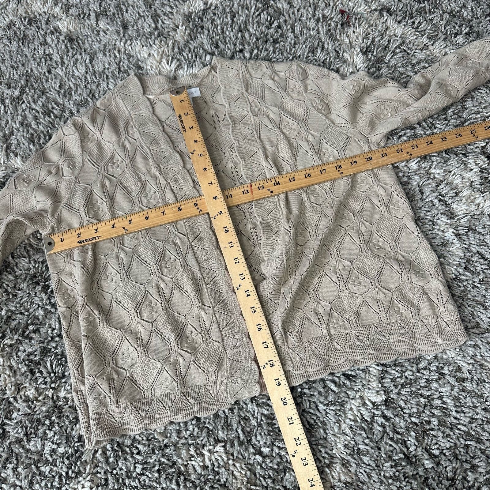 Other Charter Club Popcorn Bauble Knit Eyelet Cardigan Sweater L Size L / US 10 / IT 46 - 8 Thumbnail