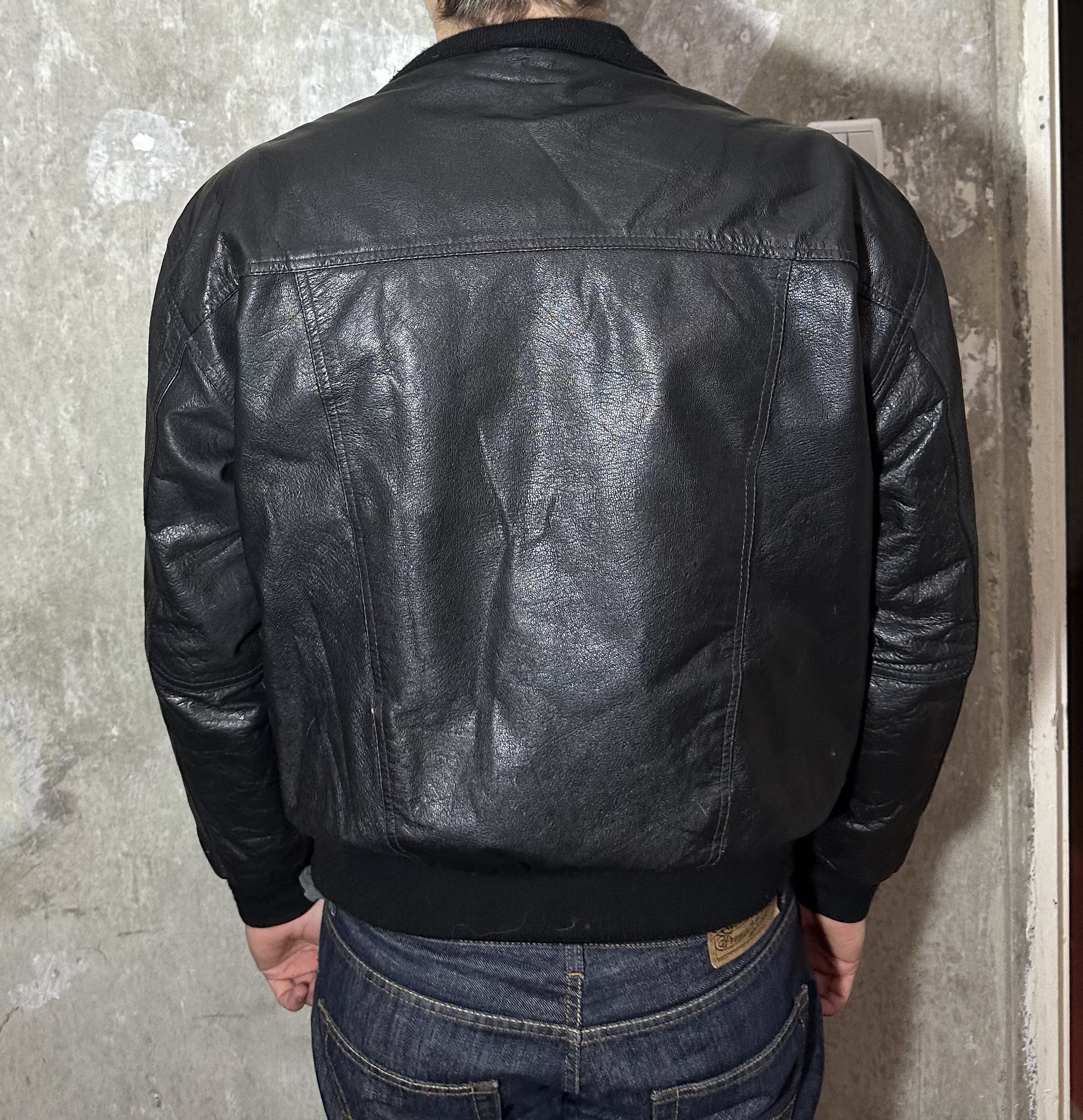Vintage Men’s Black Genuine Leather Jacket Size US L / EU 52-54 / 3 - 2 Thumbnail