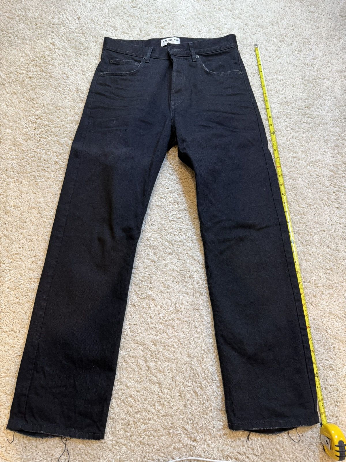 Balenciaga Balenciaga Jet Black Heal Drag Jean Size US 29 - 1 Thumbnail