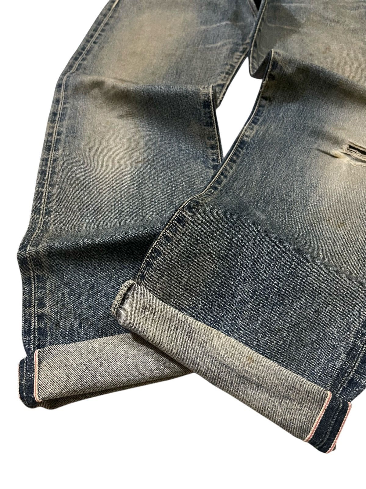 Vintage SELVEDGE💥 Vintage 00s Edwin 505 Blue Dirt Washed Denim Jeans Size US 31 - 17 Thumbnail