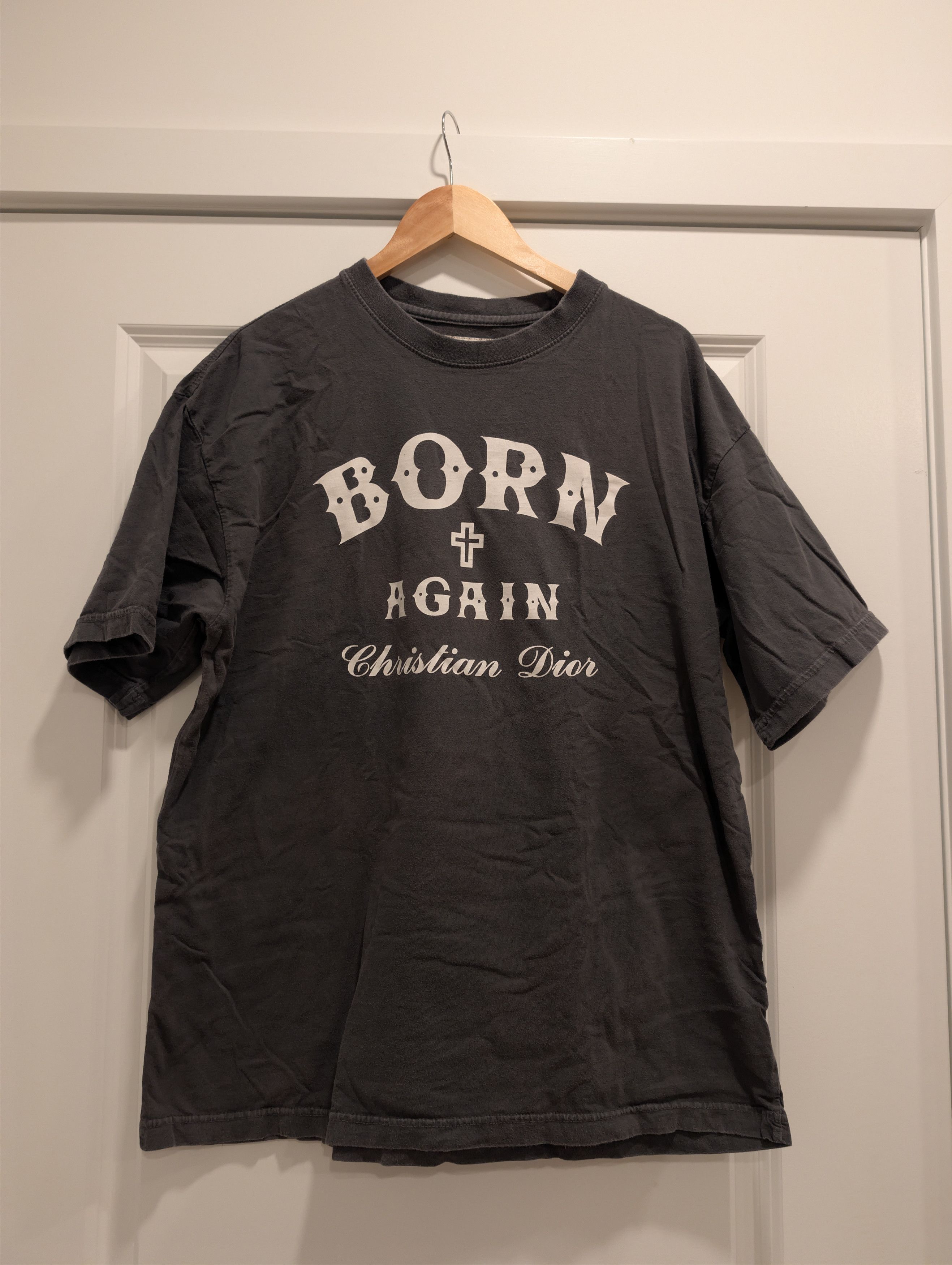 Market Market - Born Again Christian Dior Tee - Dark Gray - XL Size US XL / EU 56 / 4 - 1 Thumbnail