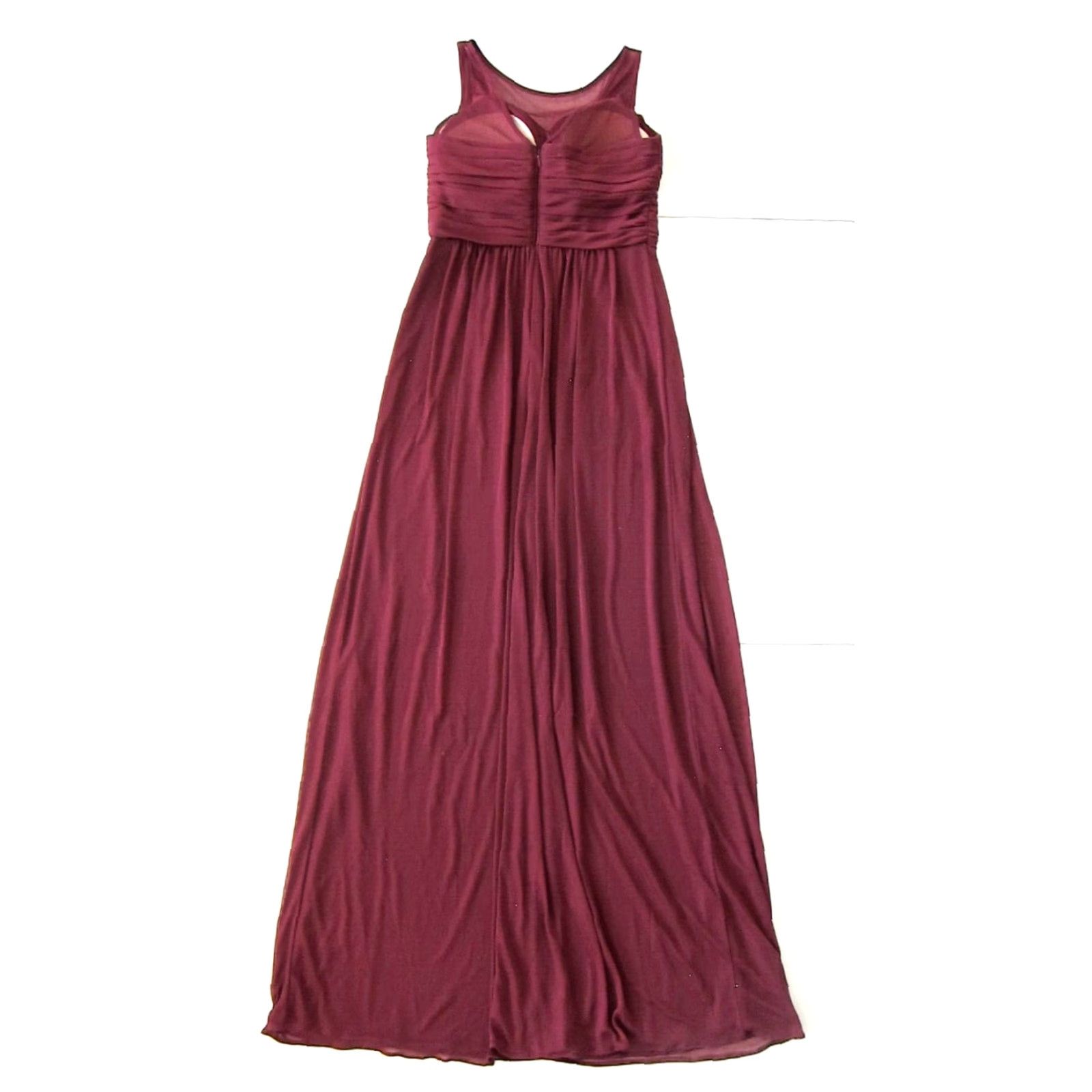 Vintage VINTAGE David's Bridal Red Maroon Stretch Lace Ruched Long Maxi Gown Party Dress Size 6 Size M / US 6-8 / IT 42-44 - 2 Thumbnail