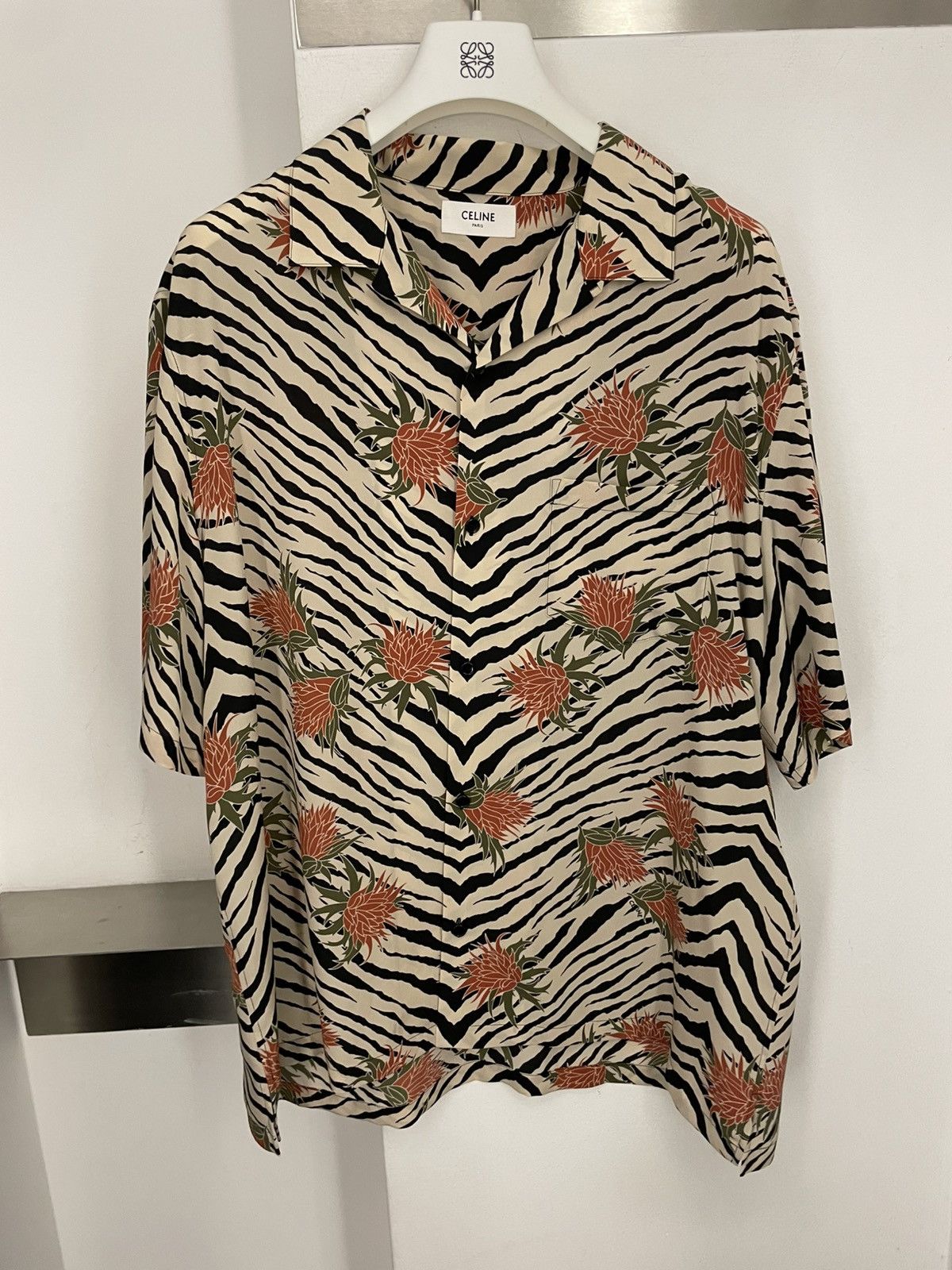 hawaiian shirt in printed crêpe de chine