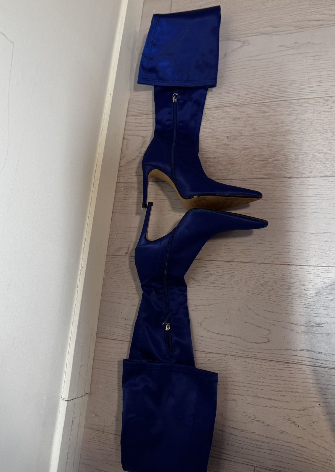 Zara Zara Over The Knee Satin Boots Size US 7 / IT 37 - 3 Thumbnail