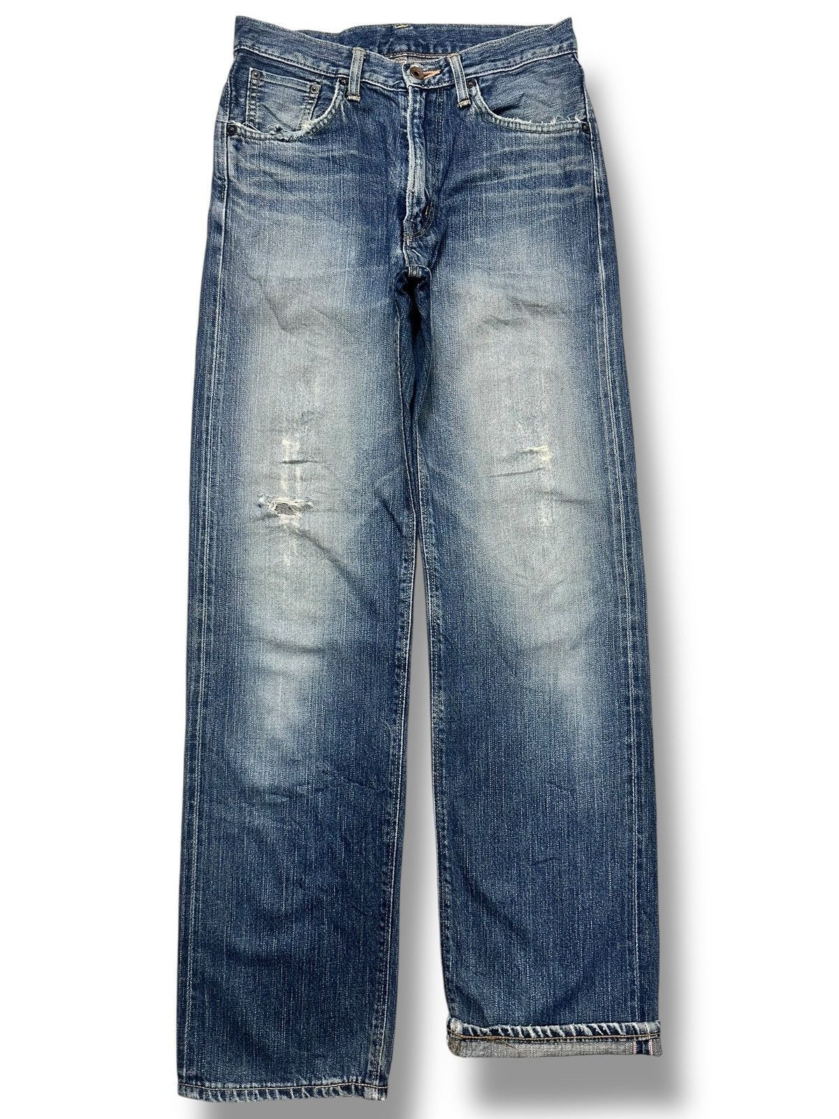 Edwin Vintage Insane Edwin 505z Orange Tab Selvedge Straight Jeans Size US 30 / EU 46 - 1 Thumbnail